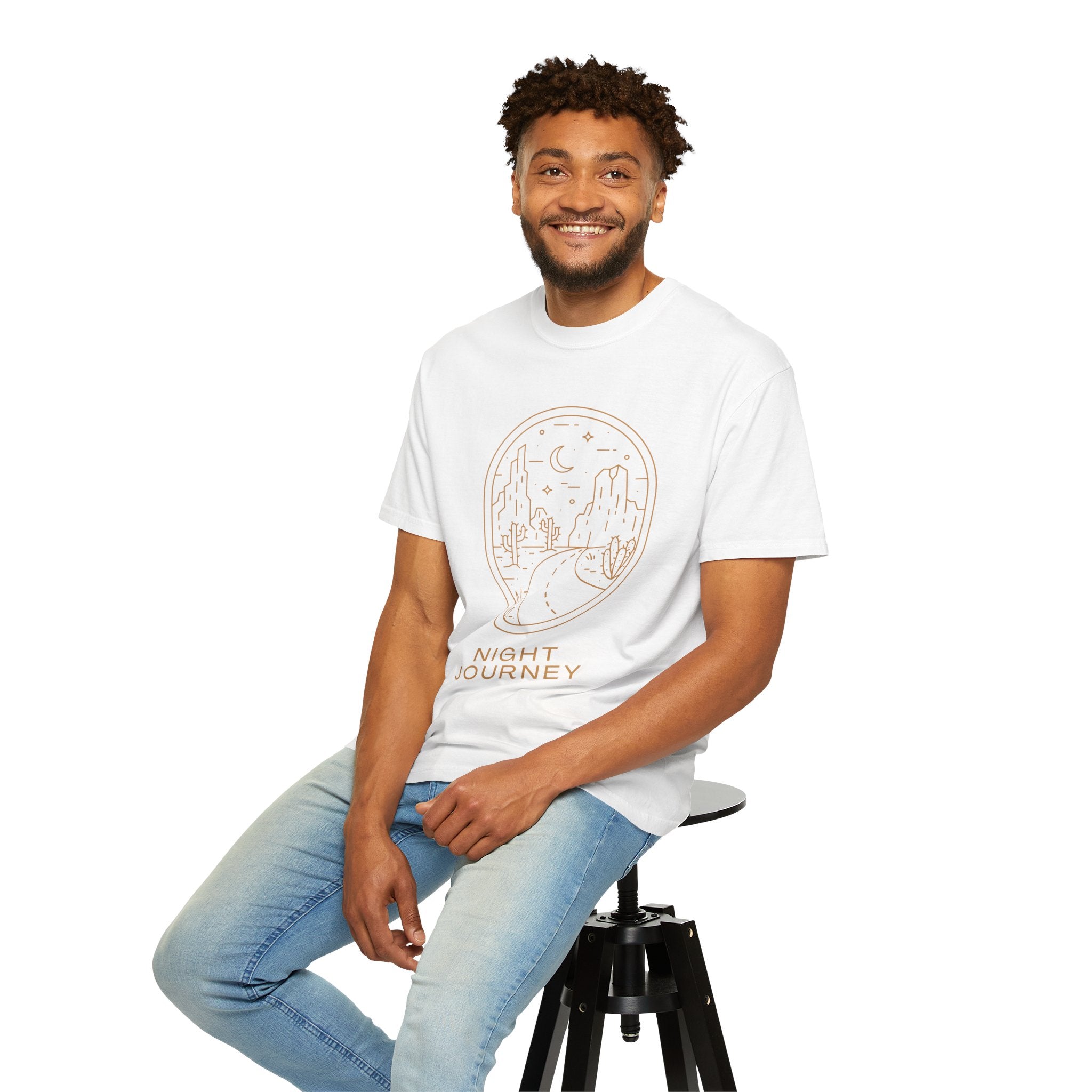 Night Journey, Graphic Design Unisex T-shirt, Casual Cotton Outwear, Gift for Him- Gift for Her, Stylish Tee, Cool Shirt, Trendy Apparel, Comfortable Top,