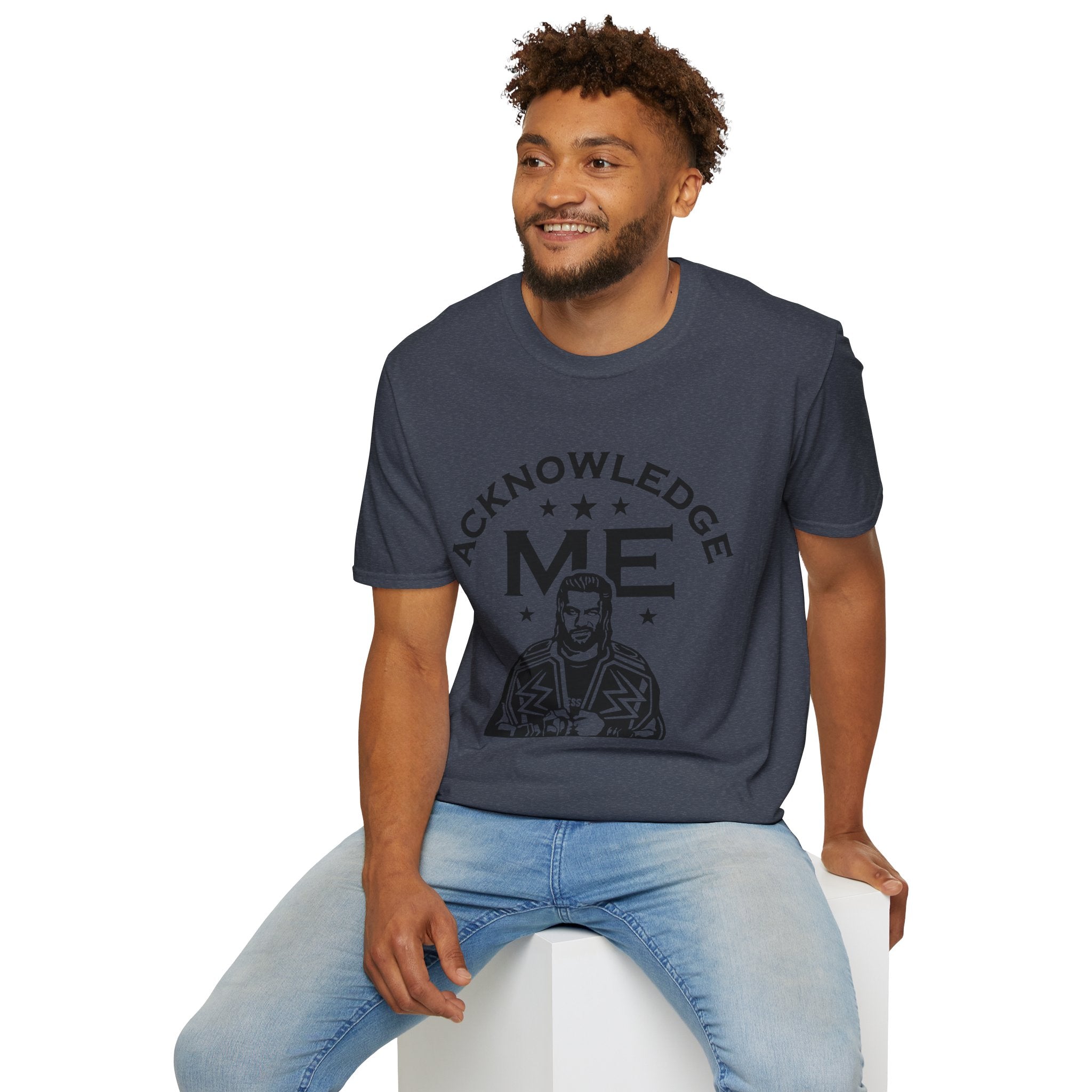 Roman Reigns Unisex Softstyle T-Shirt, Acknowledge Me Wrestling Fan Shirt, Gift, Wrestling Apparel, Roman Reigns Fan Tee