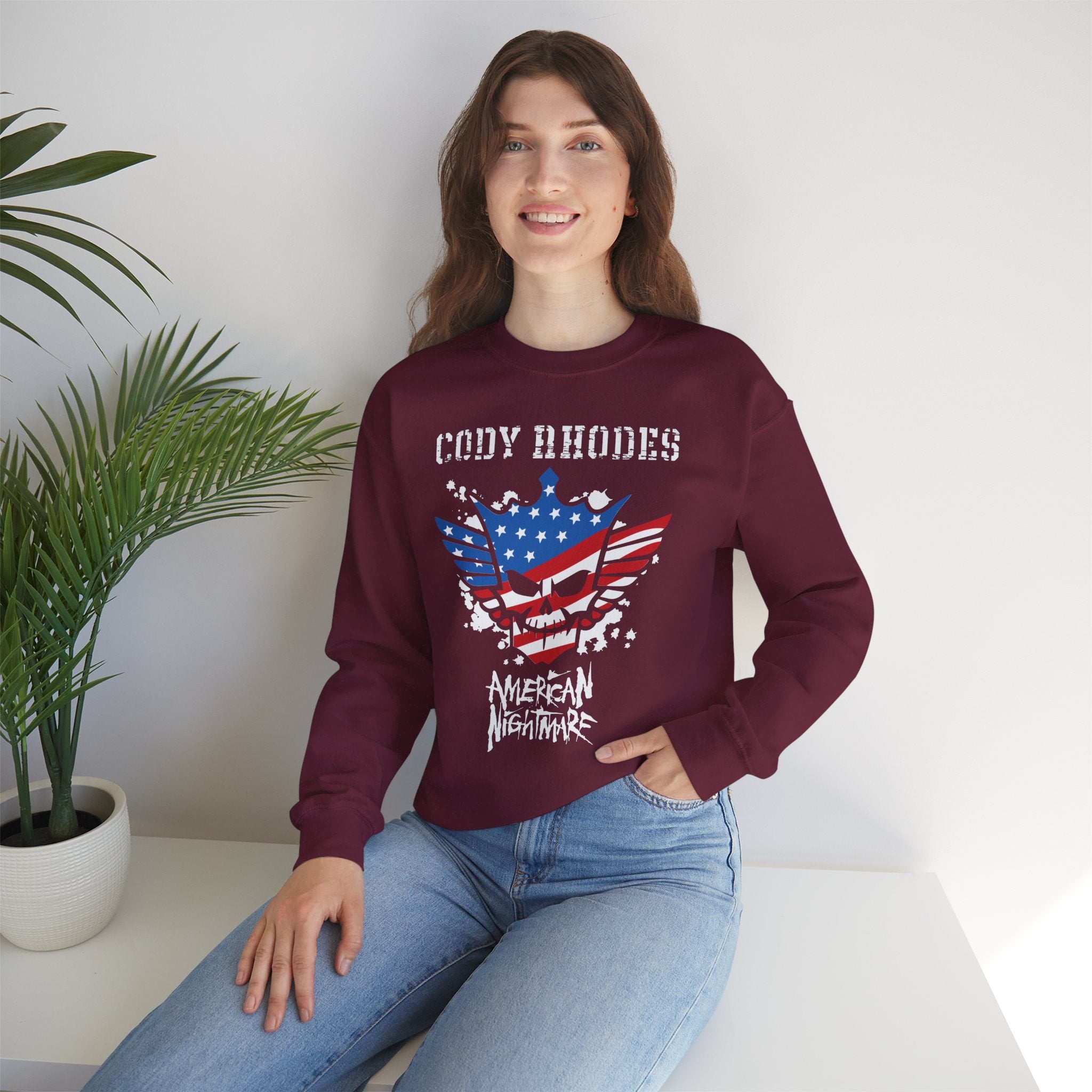 Cody Rhodes American Nightmare, Wrestling Fan Unisex Sweatshirt - Gift for Him or Her, Casual Outwear, Graphic Design, Heavy Blend Sweatshirt