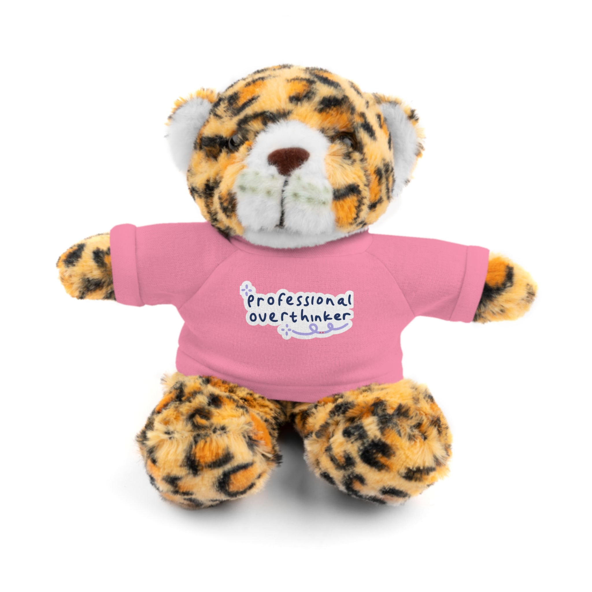 Bunny Plushy, Funny Professional Overthinker, Stuffed Animals Shirt Printed, Suitable for Soft Valentine's Day Gift