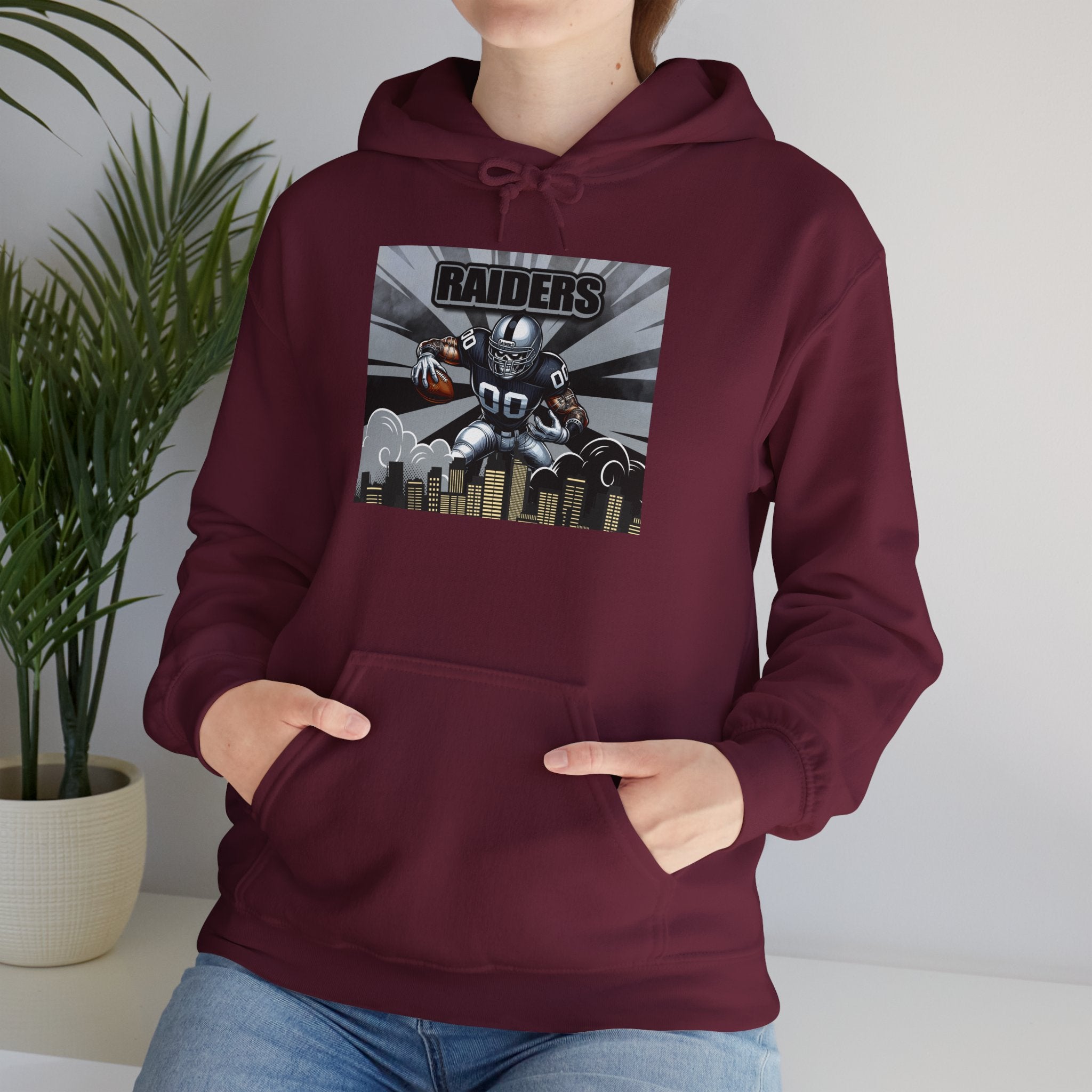 City Warrior Raiders Hoodie, Skyline Power Edition, Touchdown Raiders Hoodie, Unisex Hoodies, Raiders Football Fan Hoodie