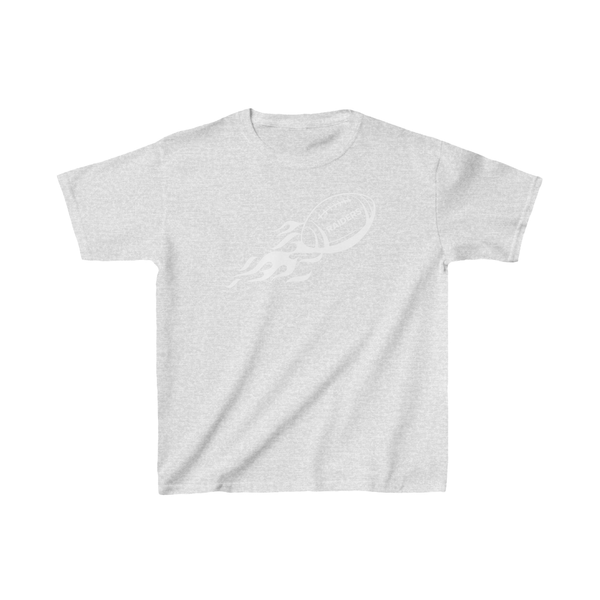 White Football on Flame Raiders Shirt for Kids, Gift Fan Sports Shirt, Children Shirt Clothing, Youth Team Game Day Shirt