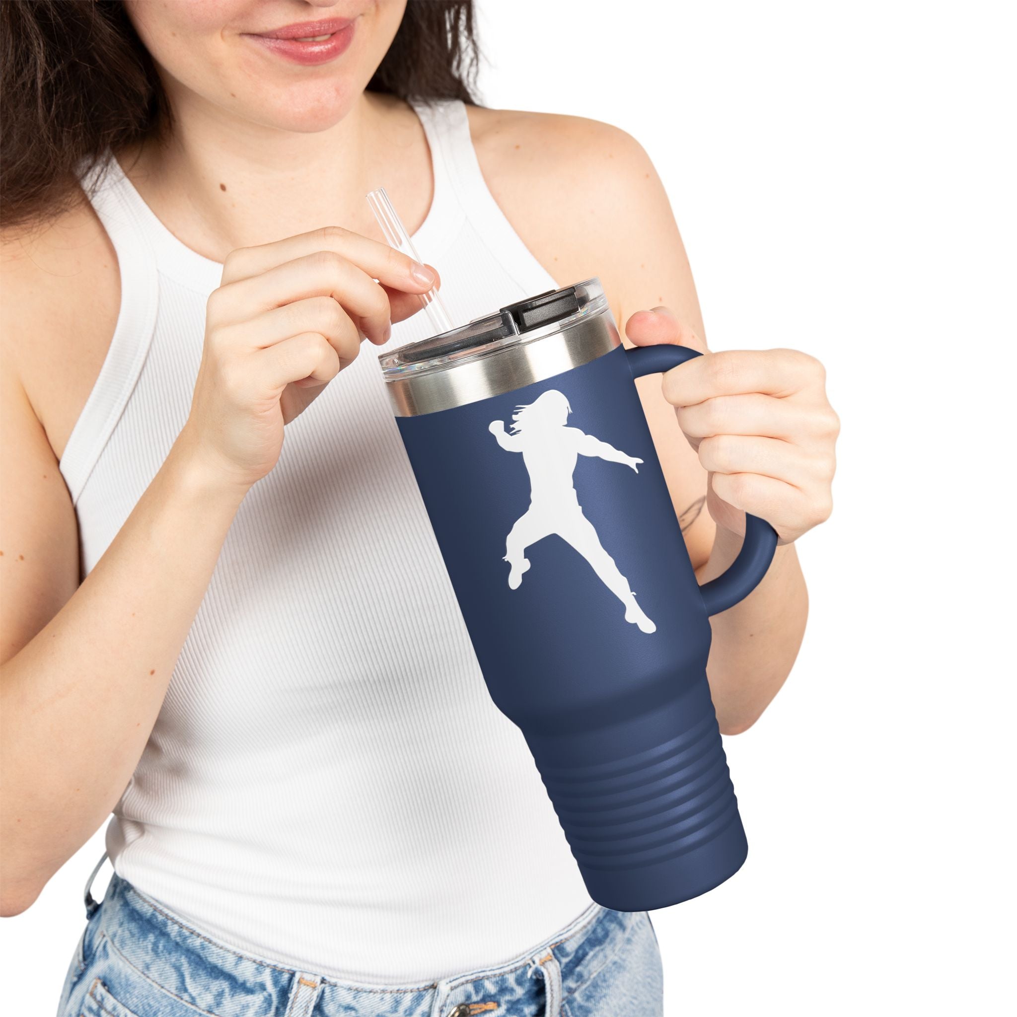 Roman Reigns Jump White Graphic Design, Insulated Travel Mug, Gift for Her Gift for Him - 40oz, Gift for Her, Gift for Him