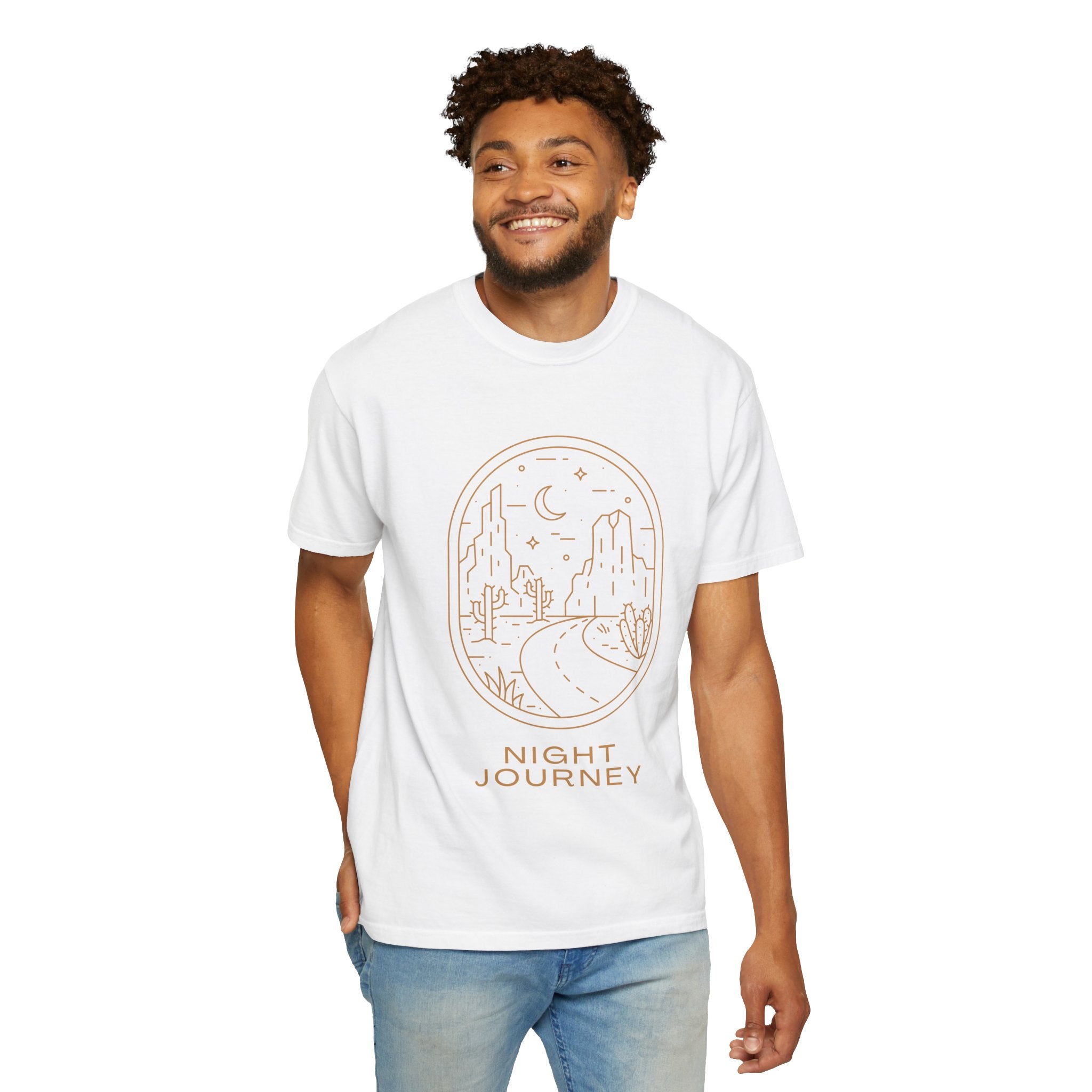 Night Journey, Graphic Design Unisex T-shirt, Casual Cotton Outwear, Gift for Him- Gift for Her, Stylish Tee, Cool Shirt, Trendy Apparel, Comfortable Top,