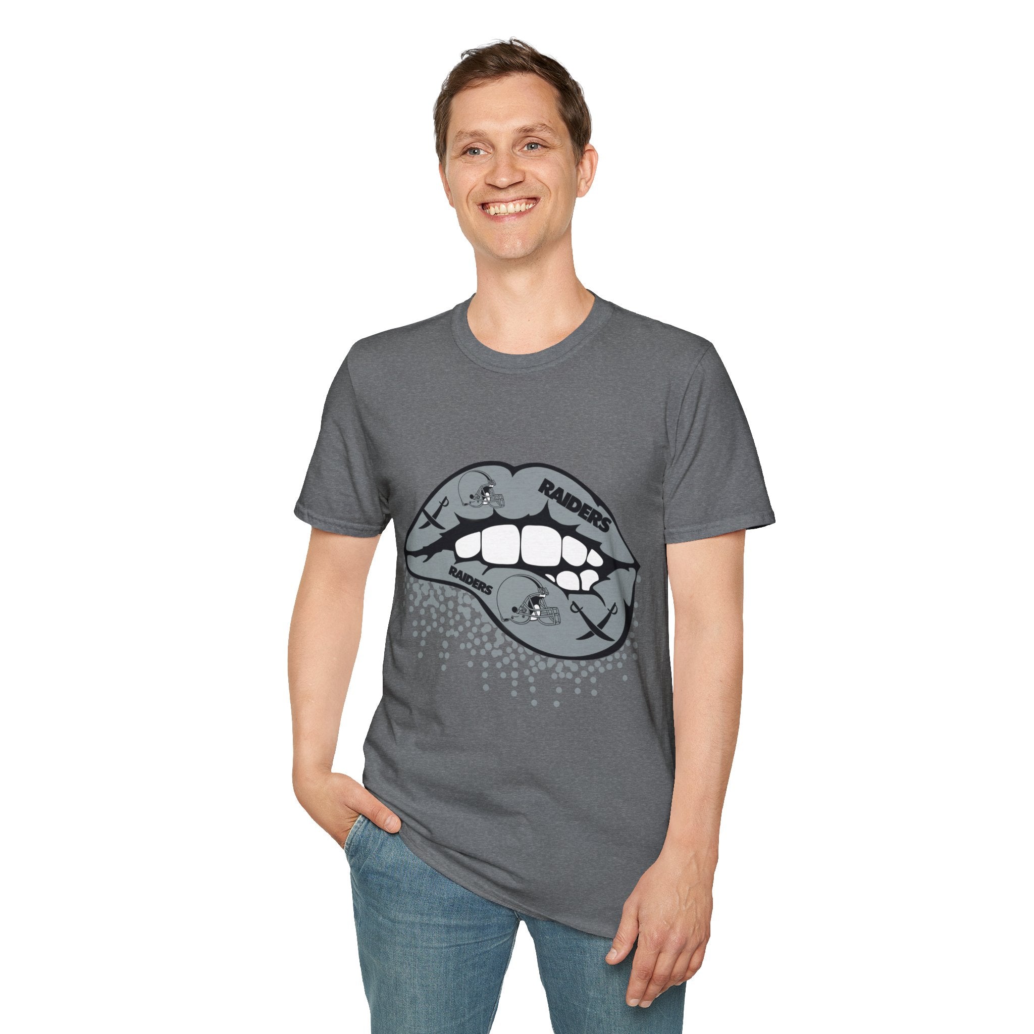 Lip Bite Raiders Unisex T-Shirt -Vintage Inspired Tee, Classic Shirt, Football Fan Shirt, Team Sports Top, Soft Cotton Jersey