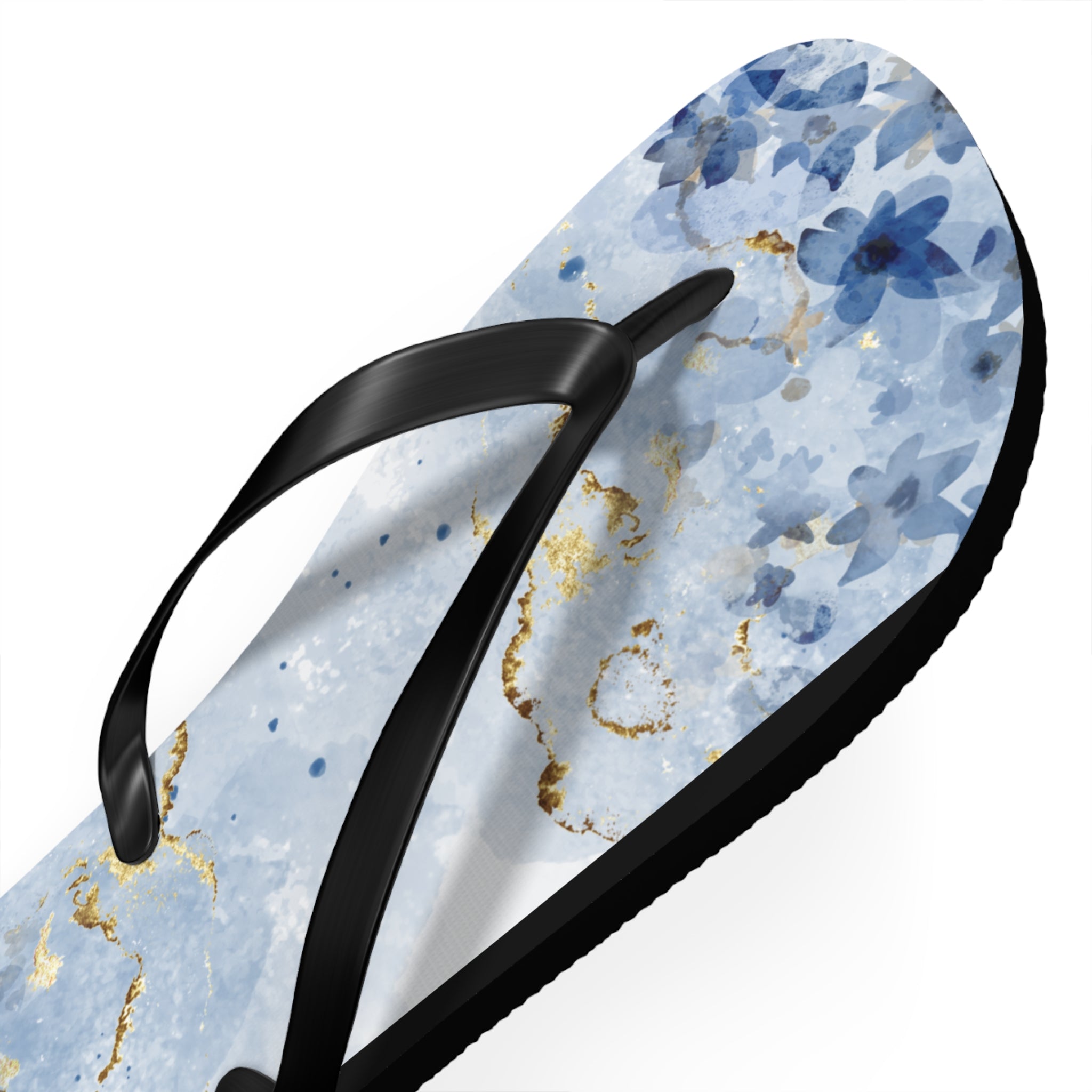 Blue And Gold Design, Flip Flops for Women, Cute Designs, Everyday Use, Indoor Sleepers