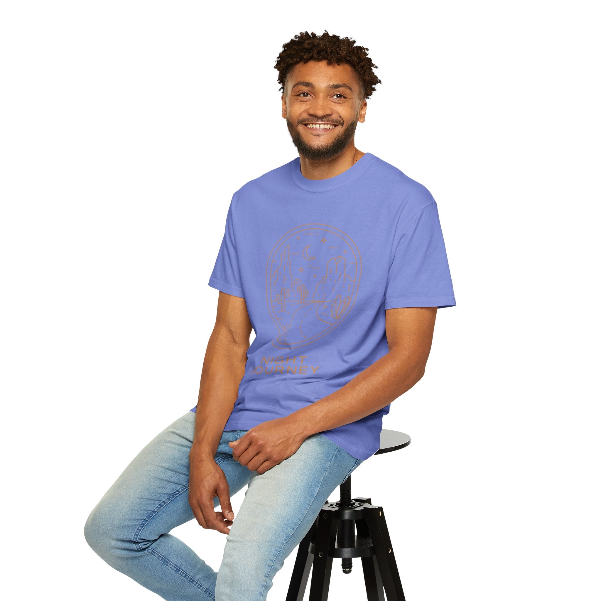 Night Journey, Graphic Design Unisex T-shirt, Casual Cotton Outwear, Gift for Him- Gift for Her, Stylish Tee, Cool Shirt, Trendy Apparel, Comfortable Top,