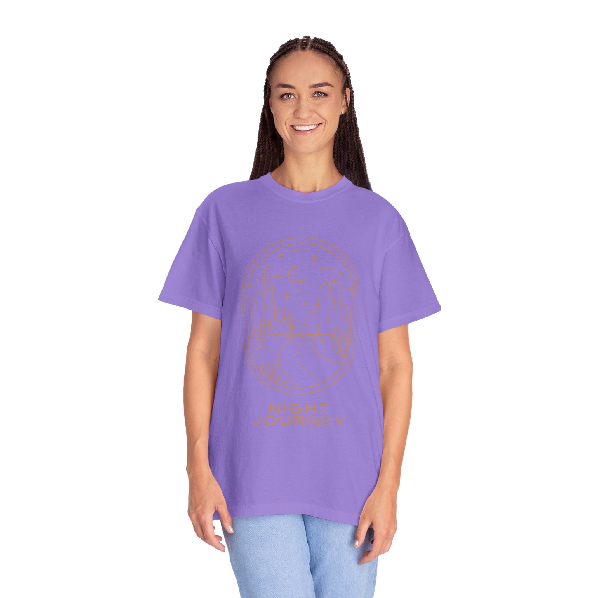 Night Journey, Graphic Design Unisex T-shirt, Casual Cotton Outwear, Gift for Him- Gift for Her, Stylish Tee, Cool Shirt, Trendy Apparel, Comfortable Top,