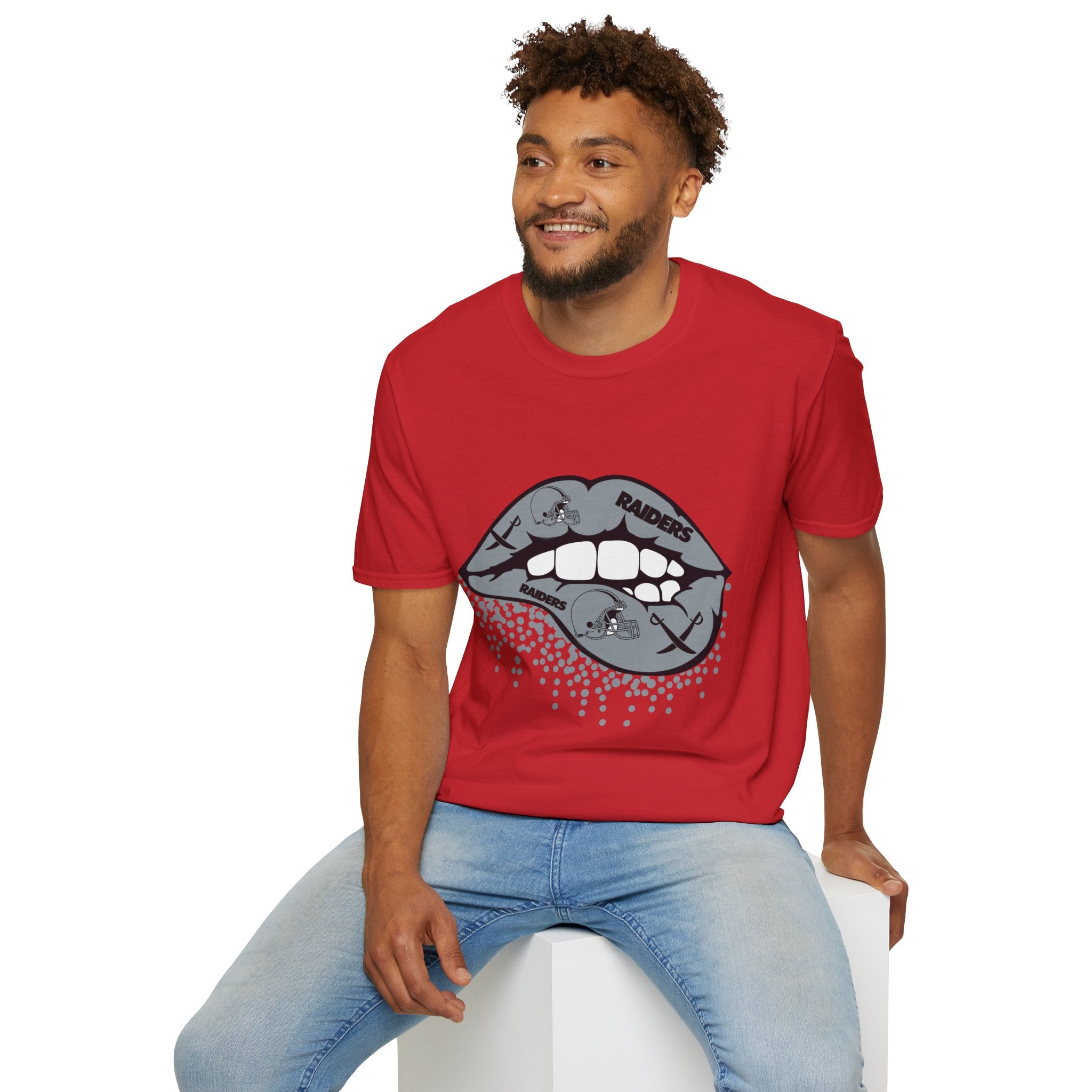 Lip Bite Raiders Unisex T-Shirt -Vintage Inspired Tee, Classic Shirt, Football Fan Shirt, Team Sports Top, Soft Cotton Jersey
