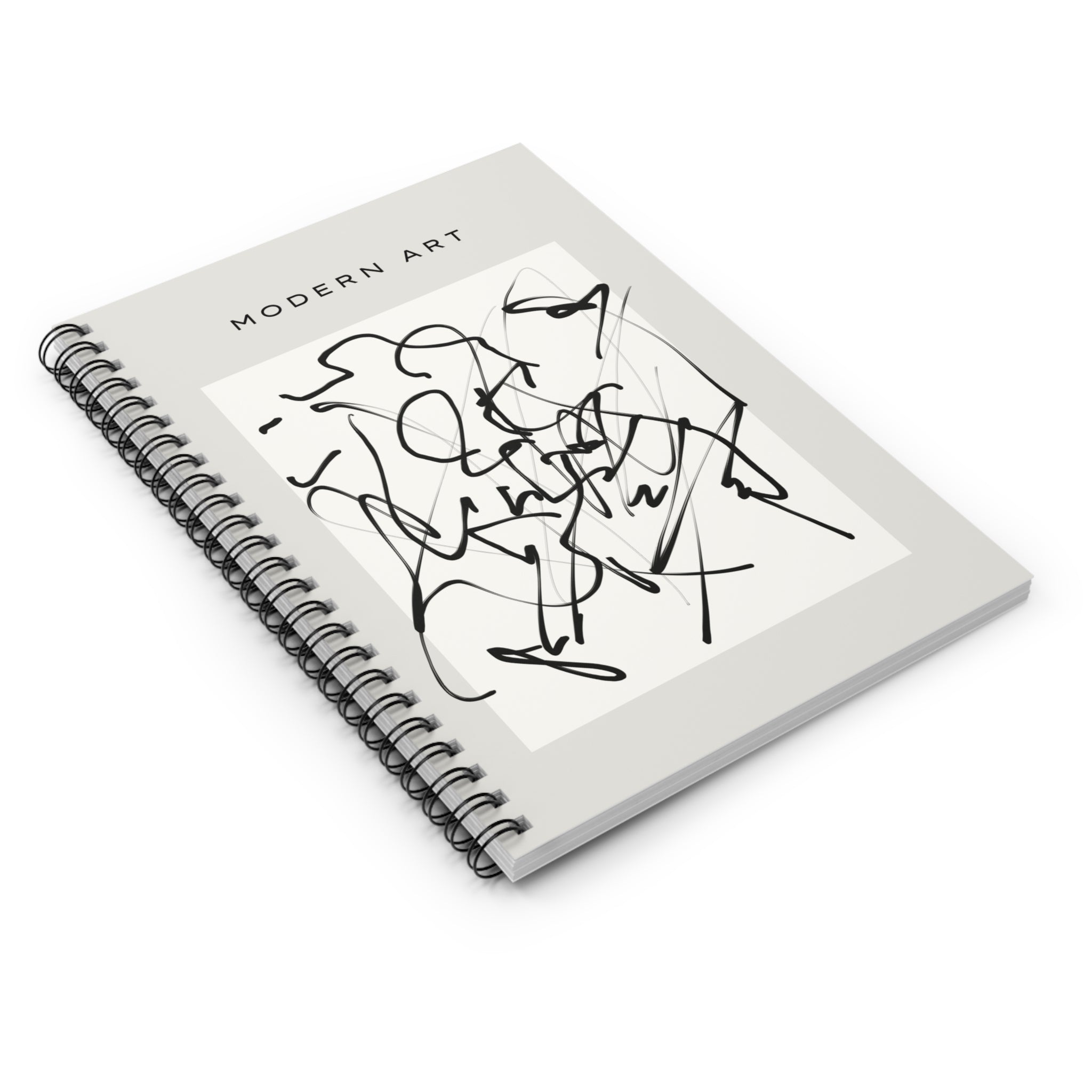 Beige Minimal Abstract Artwork Notebook, Spiral Notebook - Ruled Line, Notebook, Office Supplies, School Supplies