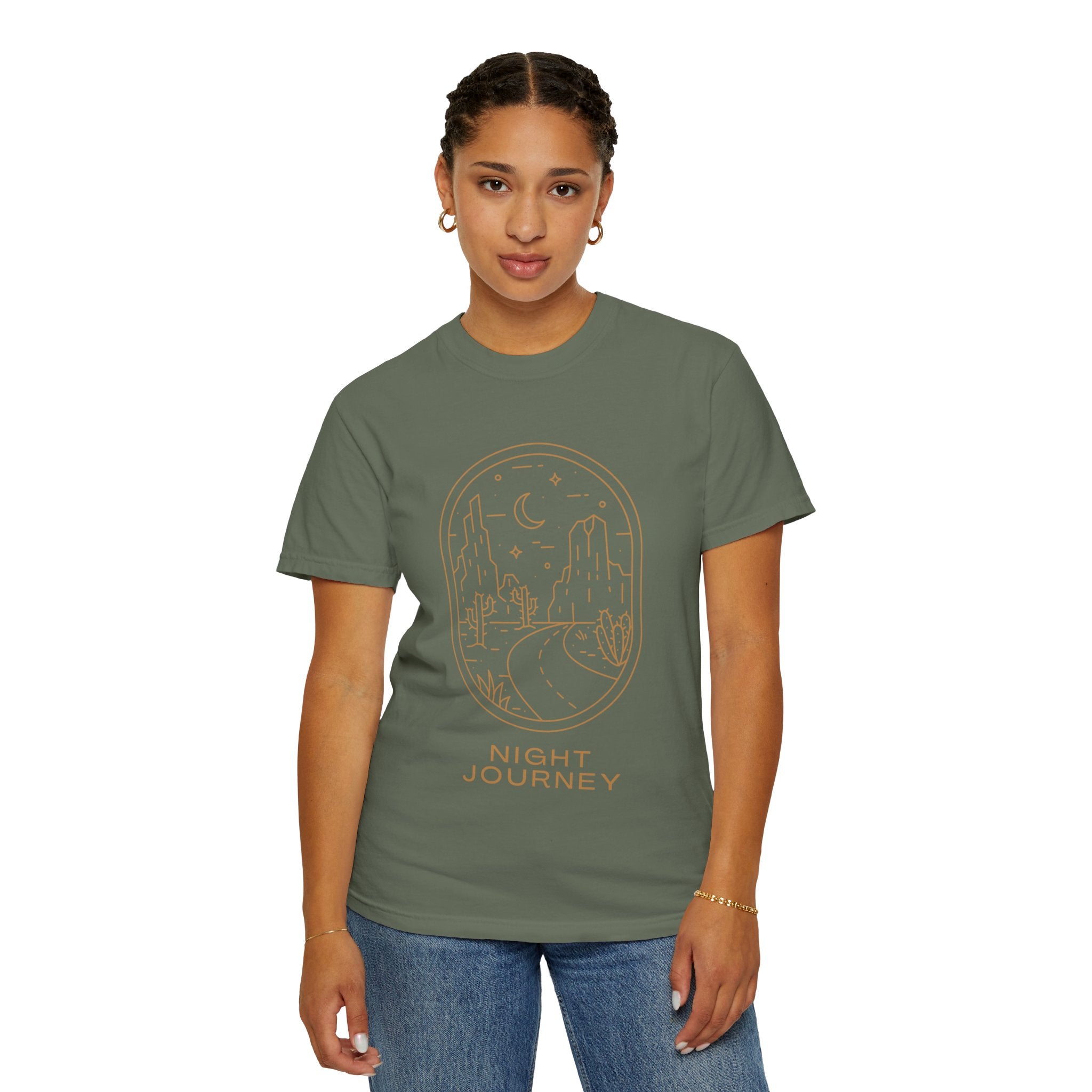Night Journey, Graphic Design Unisex T-shirt, Casual Cotton Outwear, Gift for Him- Gift for Her, Stylish Tee, Cool Shirt, Trendy Apparel, Comfortable Top,