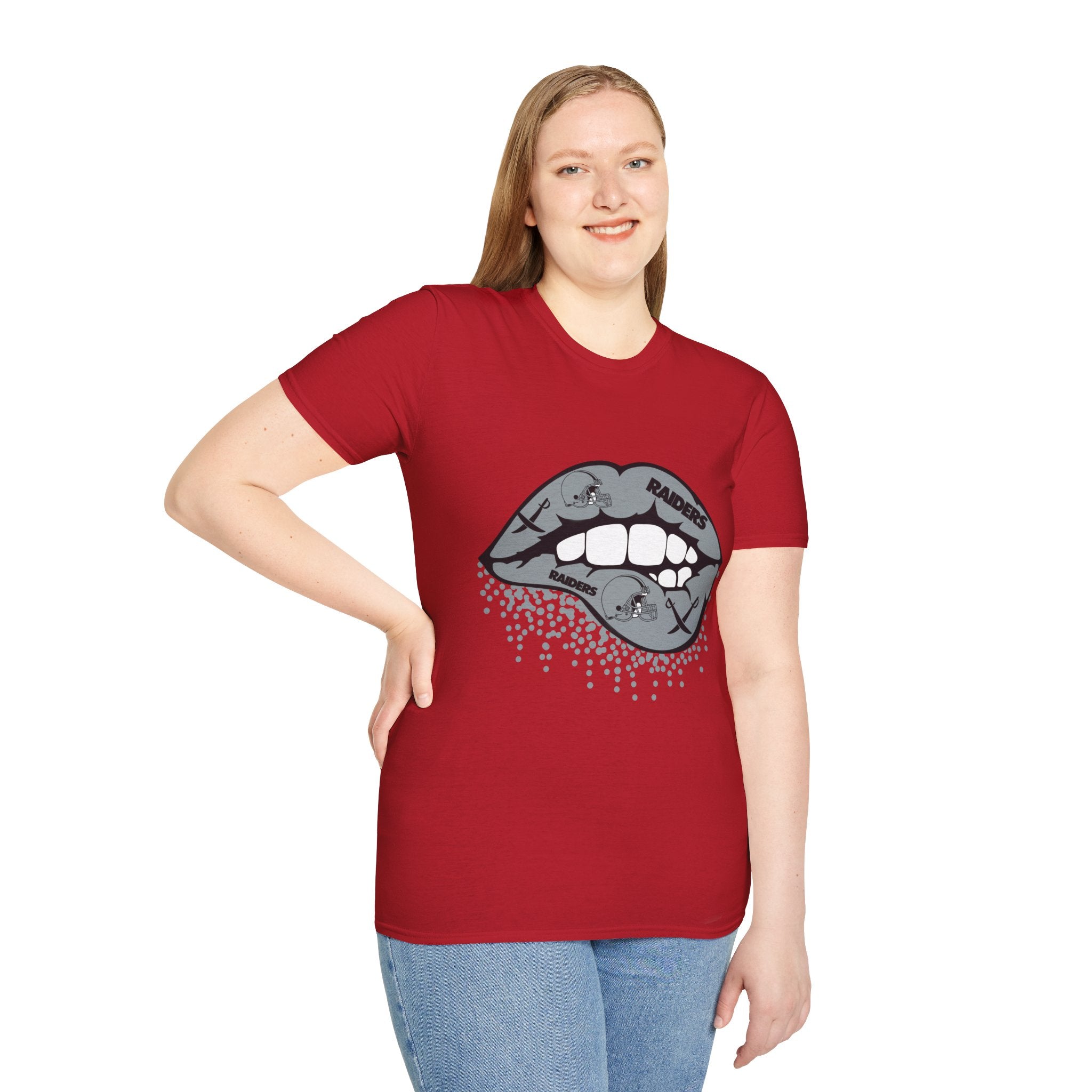 Lip Bite Raiders Unisex T-Shirt -Vintage Inspired Tee, Classic Shirt, Football Fan Shirt, Team Sports Top, Soft Cotton Jersey