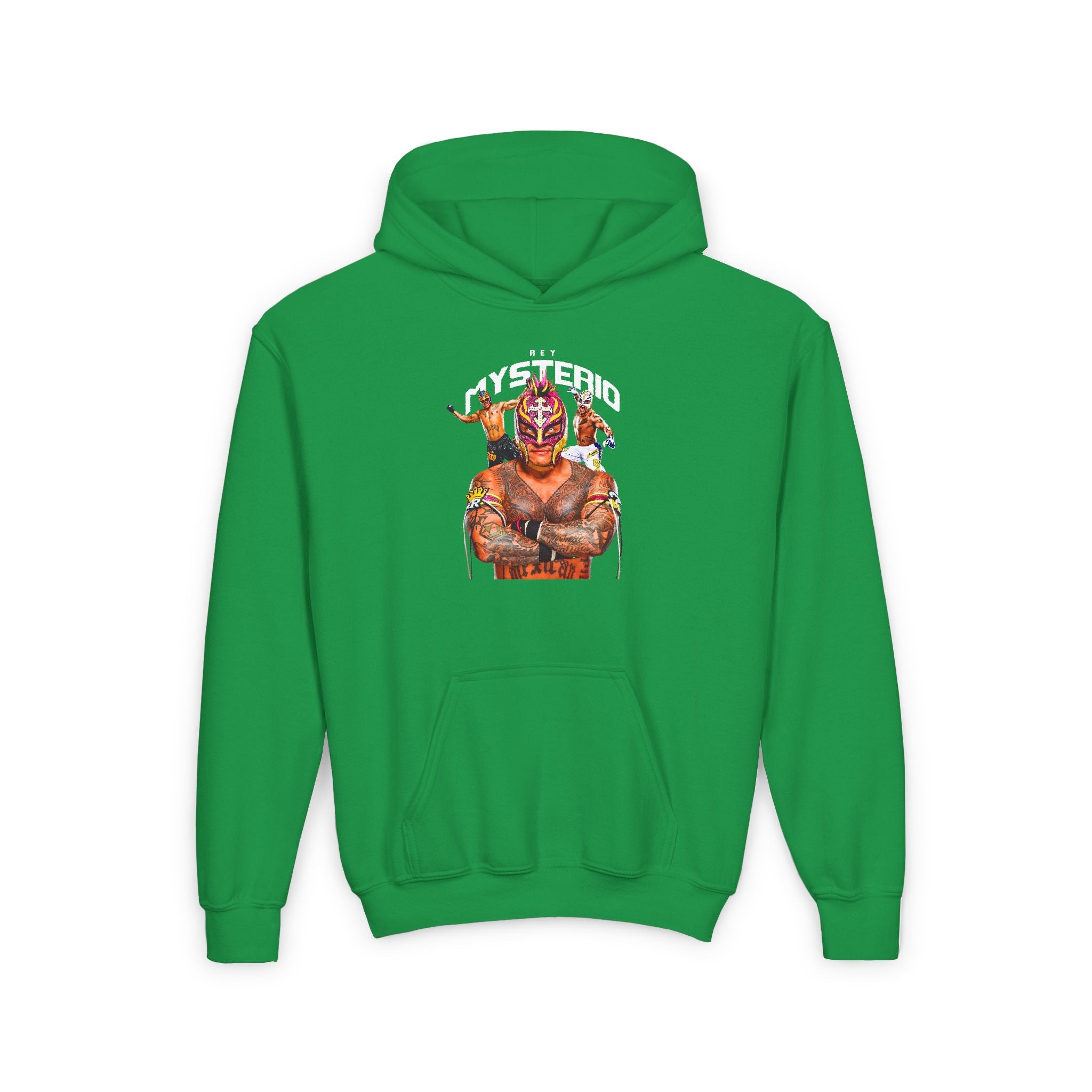 Rey Mysterio Graphic Design, Sports Fan Kids Hoodies - Youth Heavy Blend Hooded Sweatshirt, Unisex Wrestling Fan Hoodies, Gift for Her-Him, Casual Outwear