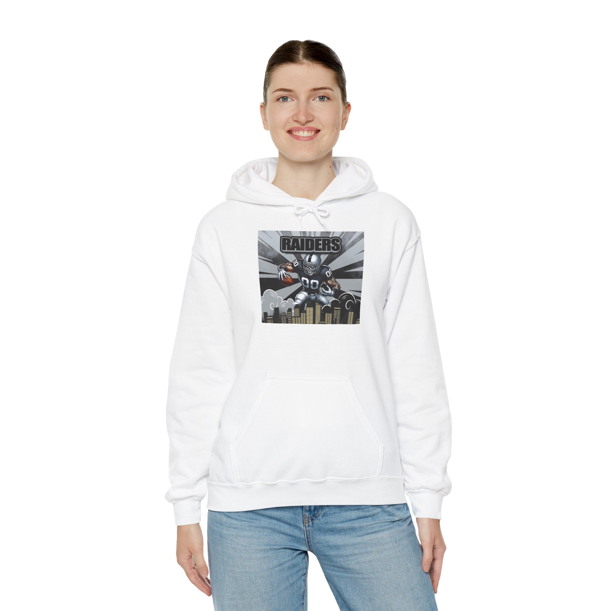 City Warrior Raiders Hoodie, Skyline Power Edition, Touchdown Raiders Hoodie, Unisex Hoodies, Raiders Football Fan Hoodie
