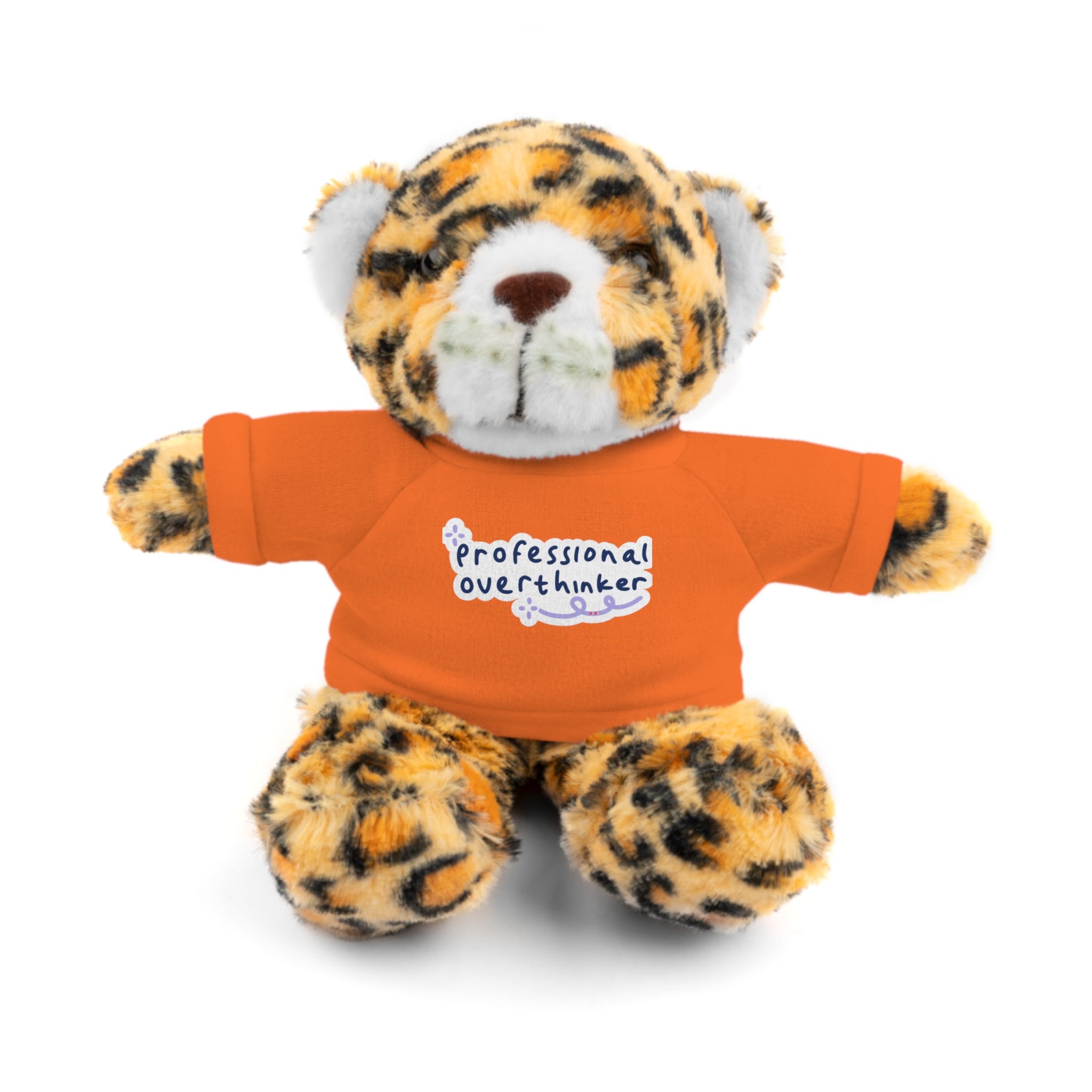 Bunny Plushy, Funny Professional Overthinker, Stuffed Animals Shirt Printed, Suitable for Soft Valentine's Day Gift