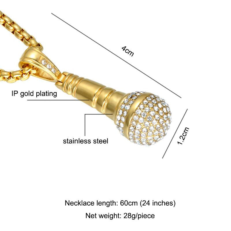 SING YOUR INNER MUSIC BLING MIC NECKLACE