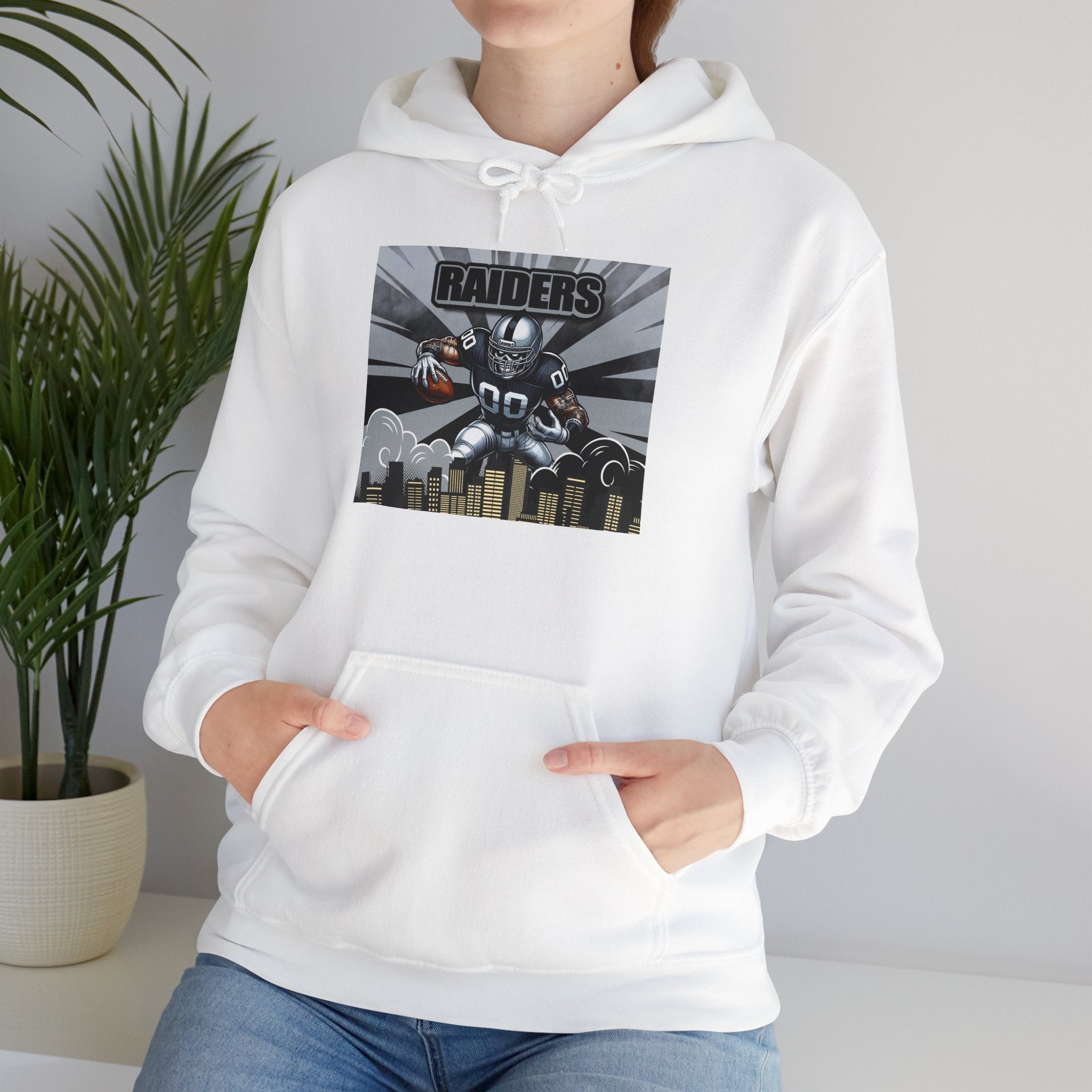 City Warrior Raiders Hoodie, Skyline Power Edition, Touchdown Raiders Hoodie, Unisex Hoodies, Raiders Football Fan Hoodie