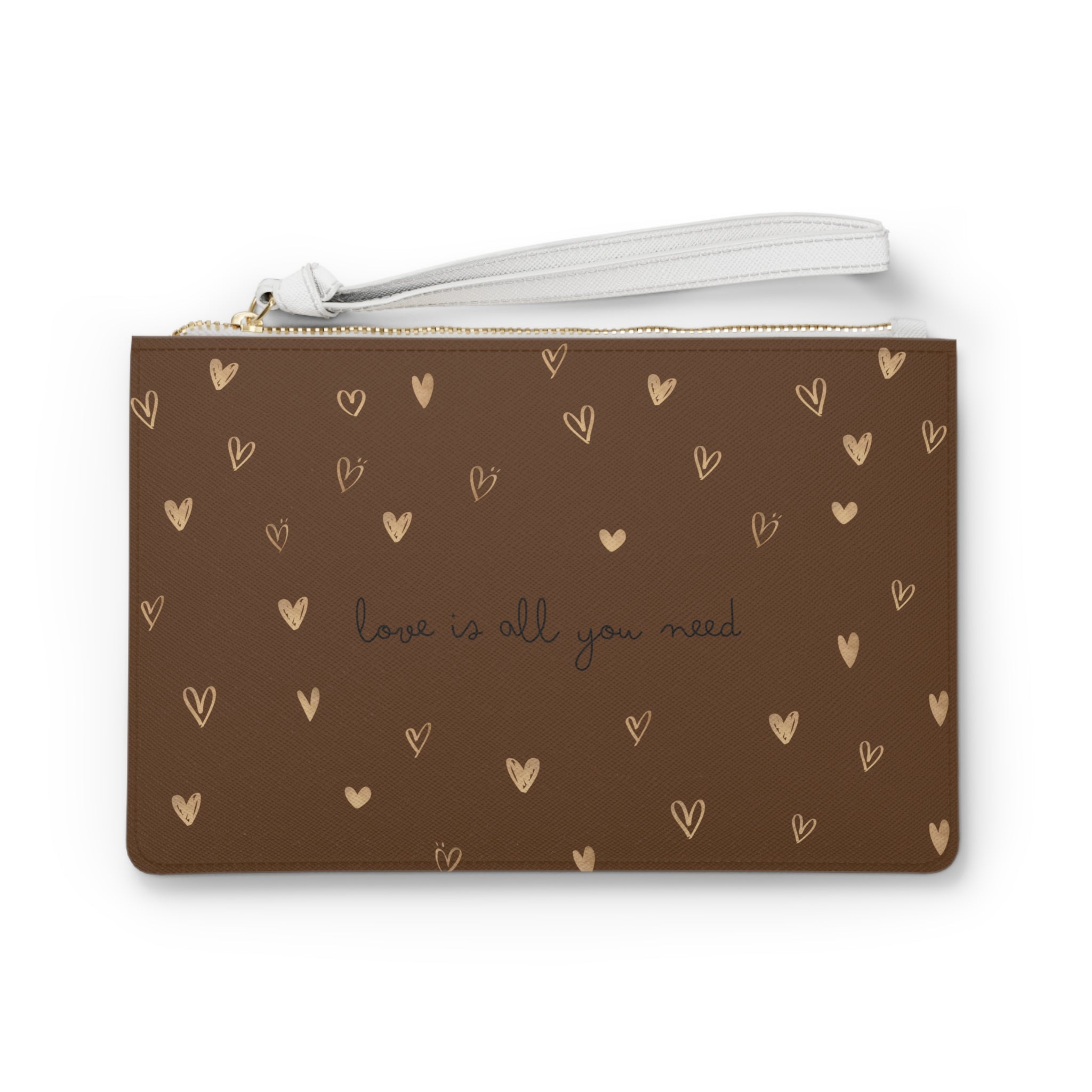 Love is All you Need Clutch Bag - Valentines Gift, Cute Design, Women Wallet Wristlet Clutch, Purses for Women Wristlet, Handbags Small Wallet Purses, Ladies Gifts