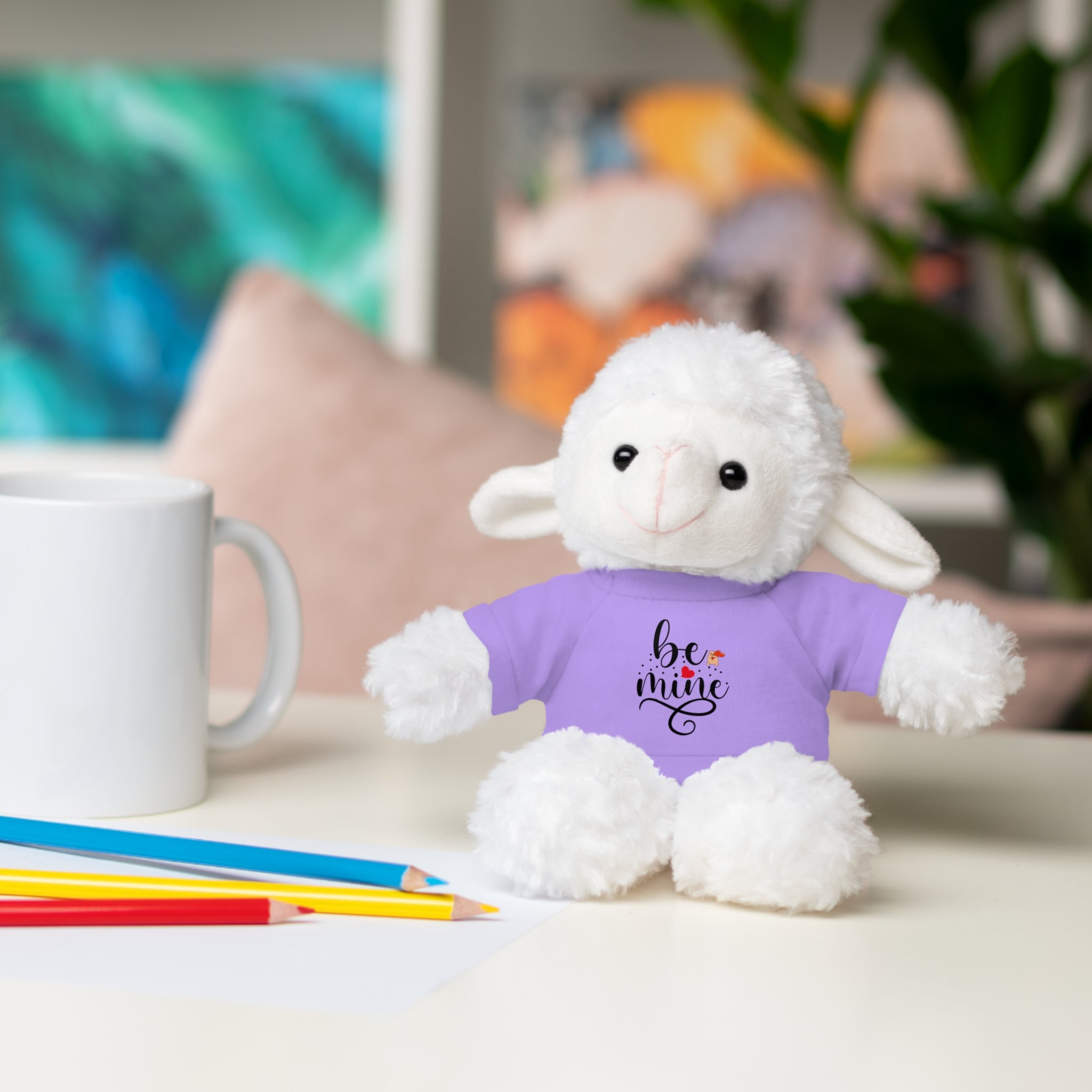 Lovely Panda Plushy, Be Mine, Stuffed Animals Shirt Printed, Suitable for Soft Valentine's Day Gift for Her, Him