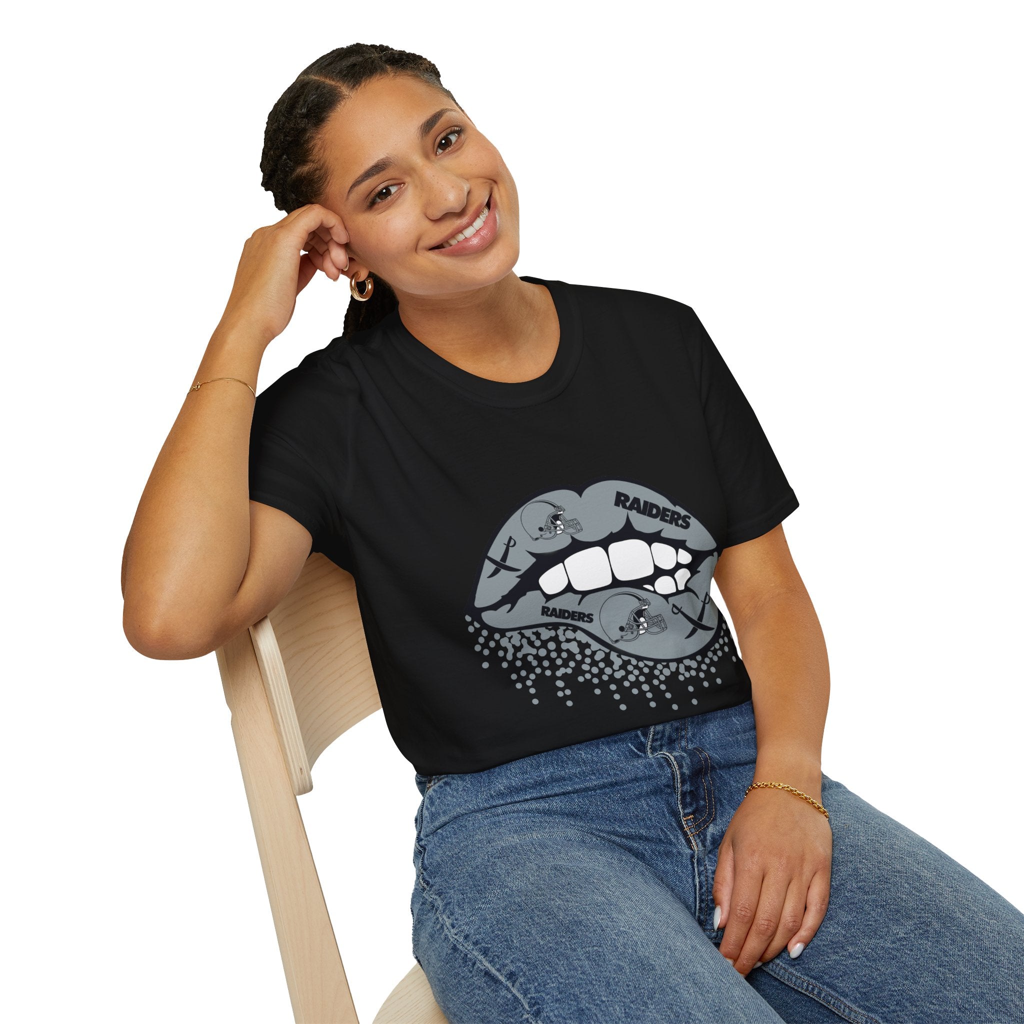 Lip Bite Raiders Unisex T-Shirt -Vintage Inspired Tee, Classic Shirt, Football Fan Shirt, Team Sports Top, Soft Cotton Jersey