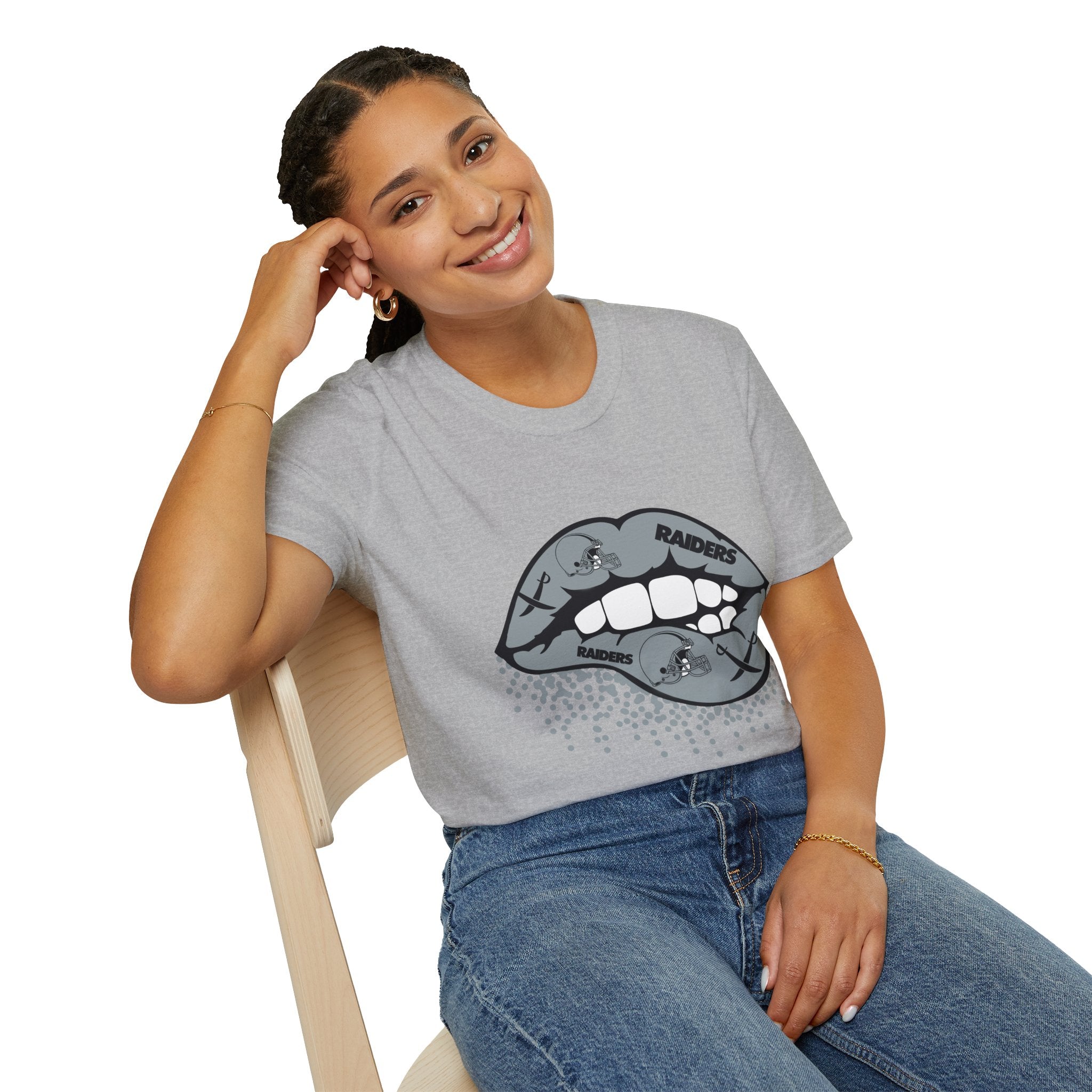 Lip Bite Raiders Unisex T-Shirt -Vintage Inspired Tee, Classic Shirt, Football Fan Shirt, Team Sports Top, Soft Cotton Jersey