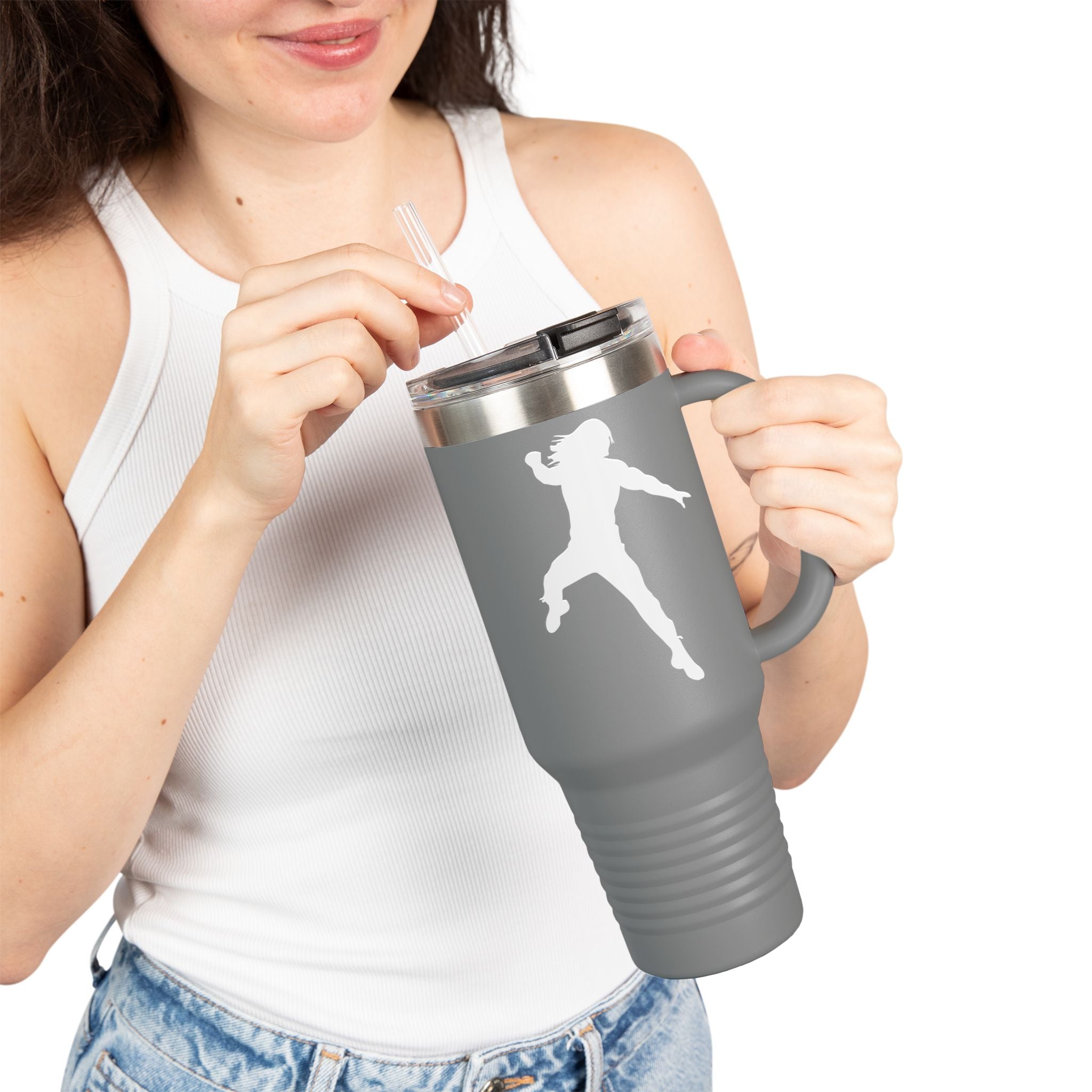 Roman Reigns Jump White Graphic Design, Insulated Travel Mug, Gift for Her Gift for Him - 40oz, Gift for Her, Gift for Him