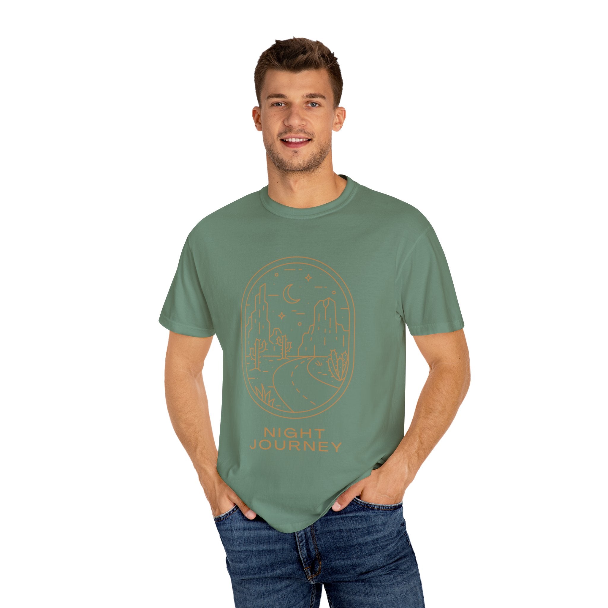 Night Journey, Graphic Design Unisex T-shirt, Casual Cotton Outwear, Gift for Him- Gift for Her, Stylish Tee, Cool Shirt, Trendy Apparel, Comfortable Top,