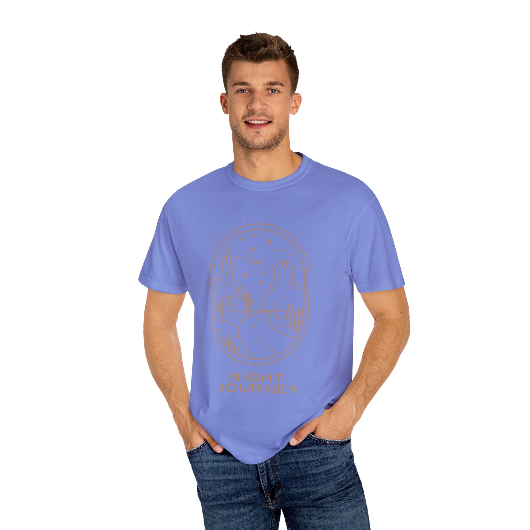 Night Journey, Graphic Design Unisex T-shirt, Casual Cotton Outwear, Gift for Him- Gift for Her, Stylish Tee, Cool Shirt, Trendy Apparel, Comfortable Top,