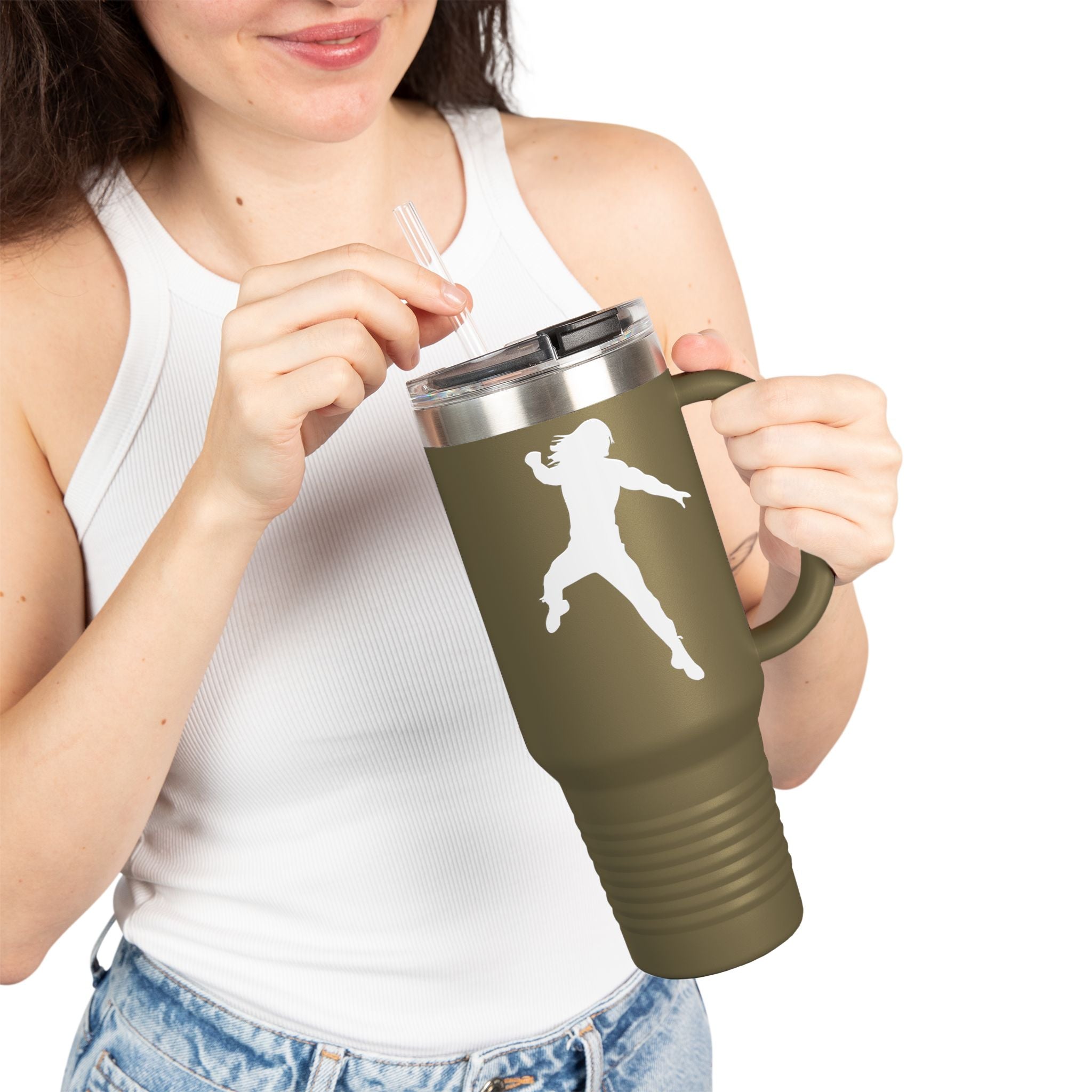 Roman Reigns Jump White Graphic Design, Insulated Travel Mug, Gift for Her Gift for Him - 40oz, Gift for Her, Gift for Him