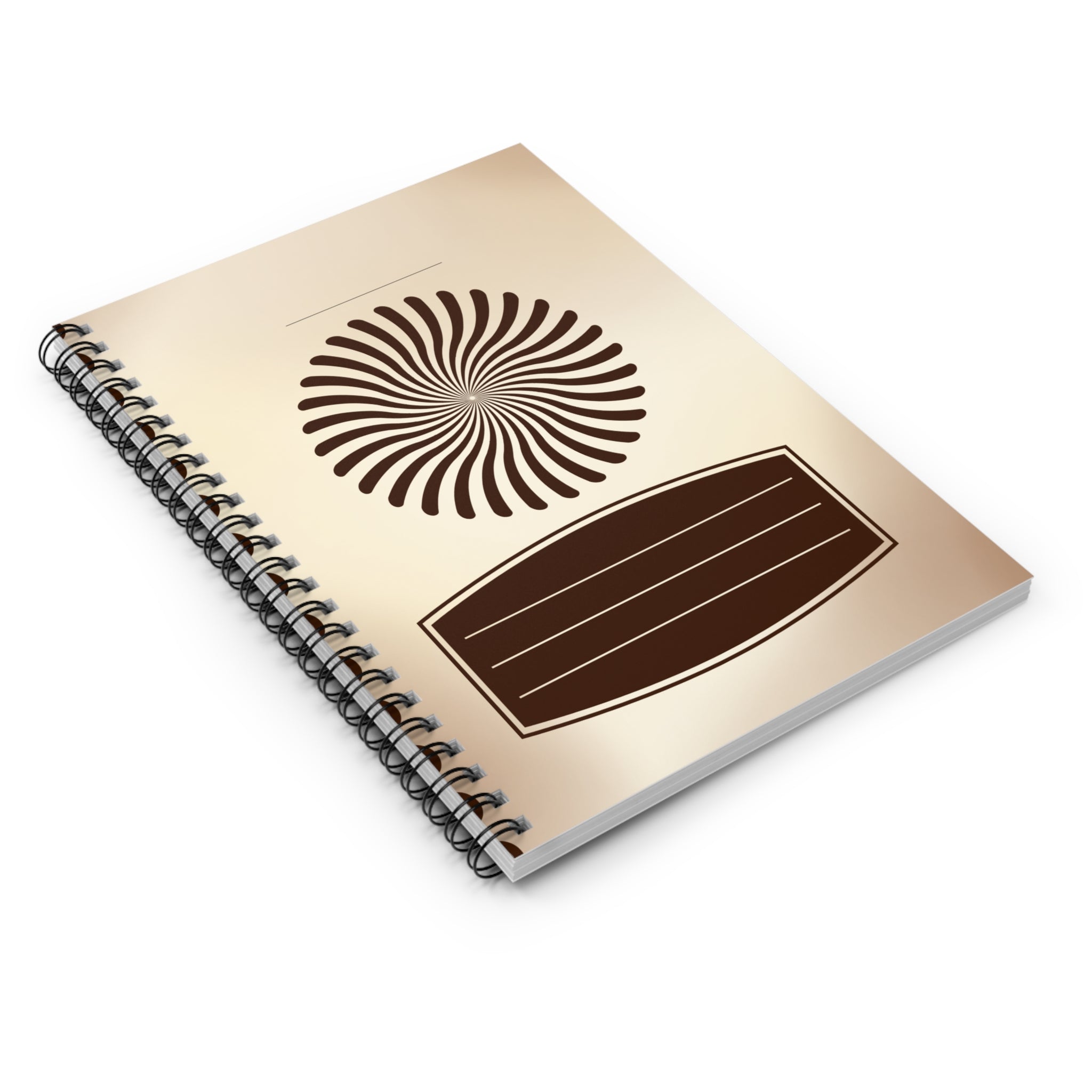 Brown and Beige Notebook, Spiral Notebook - Ruled Line, Notebook, Office Supplies, School Supplies
