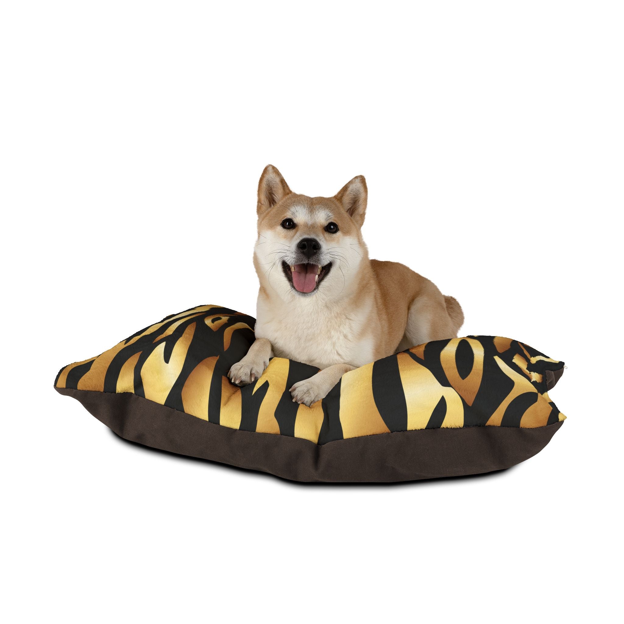 Black Gold Tiger Skin Pet Bed - Cat and Dog Bed, Anti-Anxiety Small Dog Bed, Calming Dog Bed for Puppy, Cozy Cat Bed, Fluffy Dog Beds for Small Dogs, Washable Puppy Bed for Indoor Pets