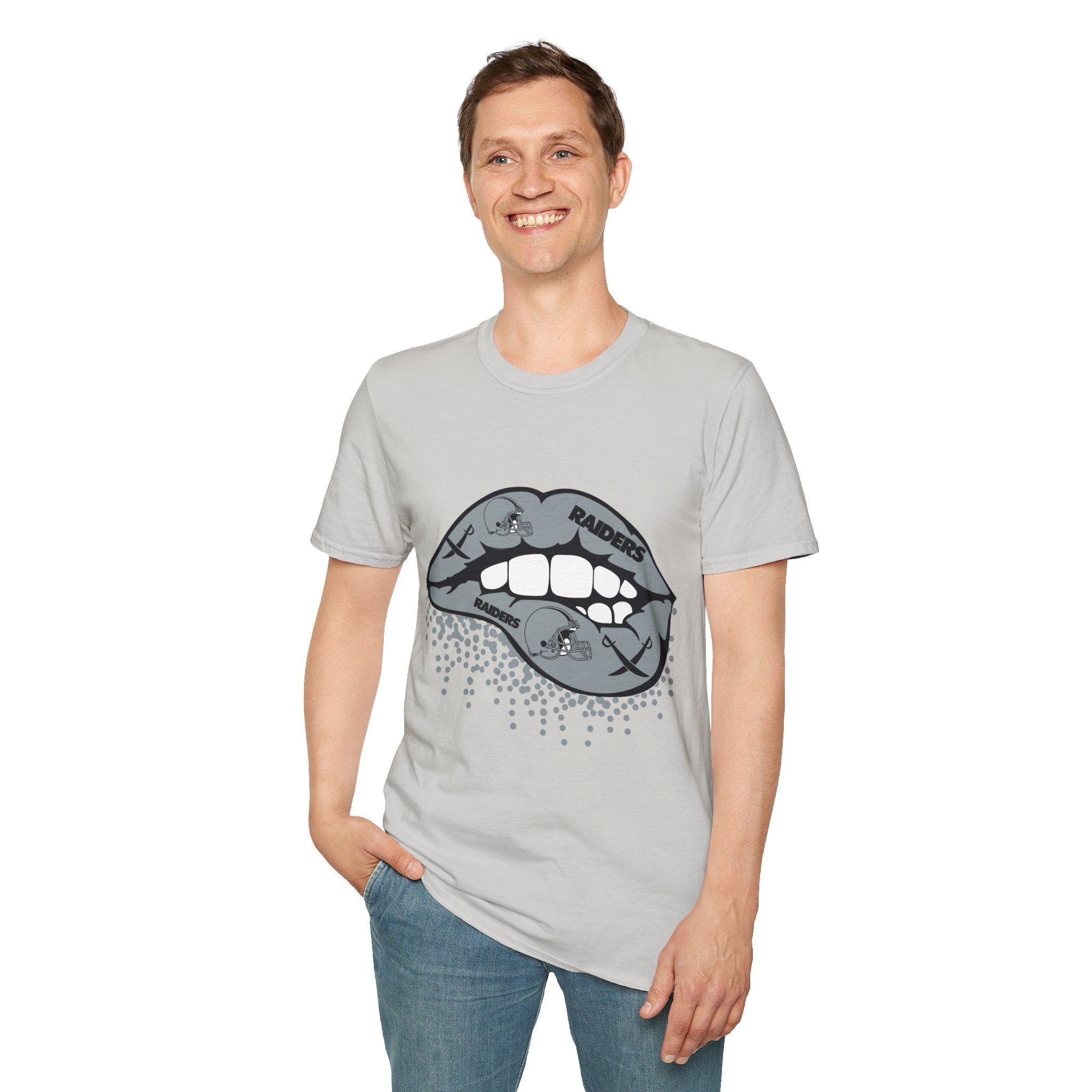 Lip Bite Raiders Unisex T-Shirt -Vintage Inspired Tee, Classic Shirt, Football Fan Shirt, Team Sports Top, Soft Cotton Jersey