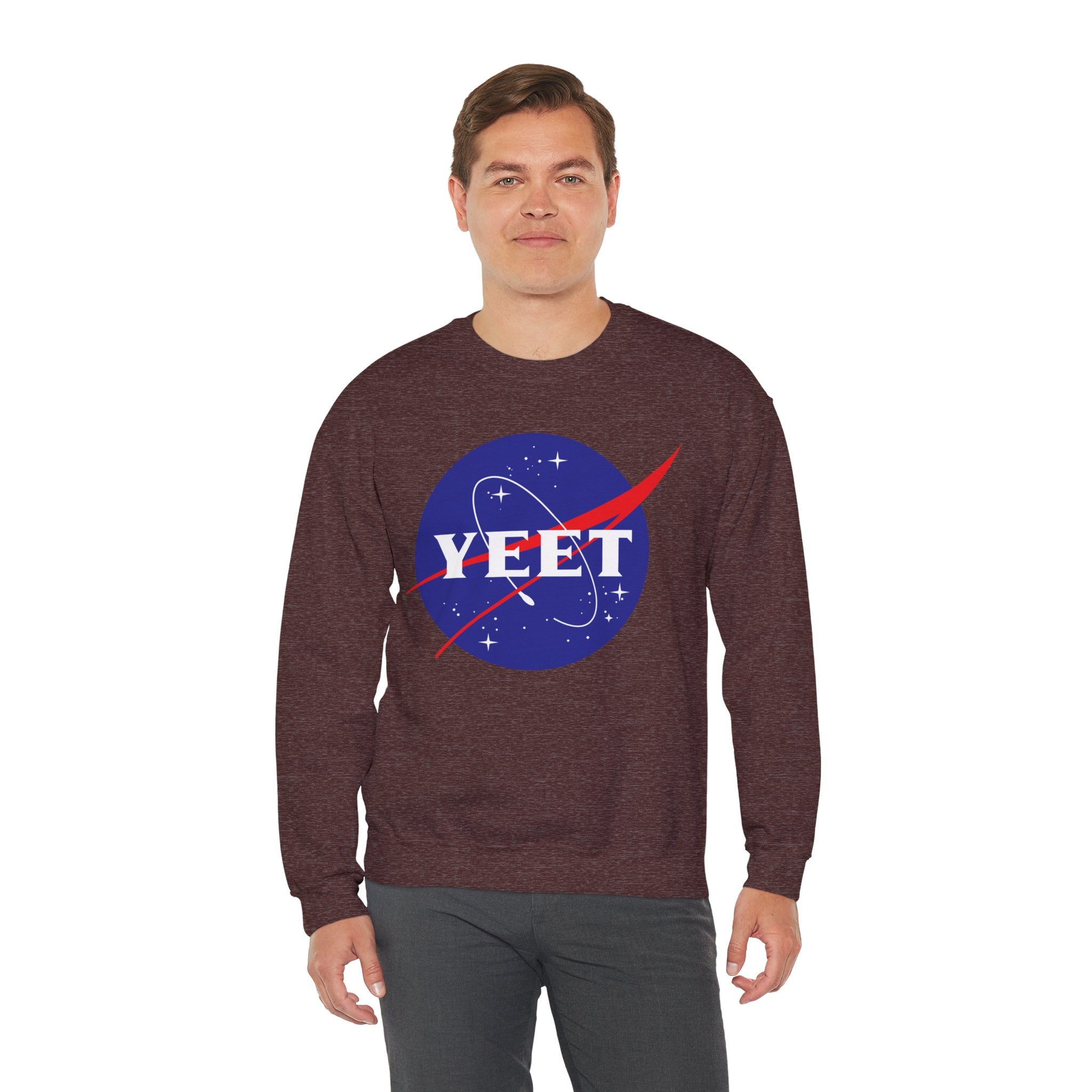 Yeet Nasa Sweatshirt Design, Sports Sweatshirt, Wrestling Fan Unisex Sweatshirt - Gift for Him or Her, Casual Outwear, Heavy Blend Crewneck Sweatshirt