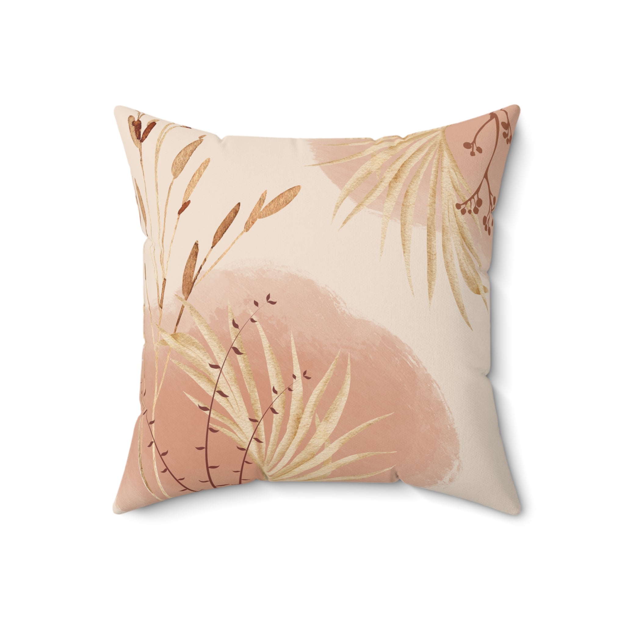 Soft Pink Floral Flower Pillow Covers, Decorative Couch Sofa Accent Pillows, Living Room Spun Polyester Square Pillow