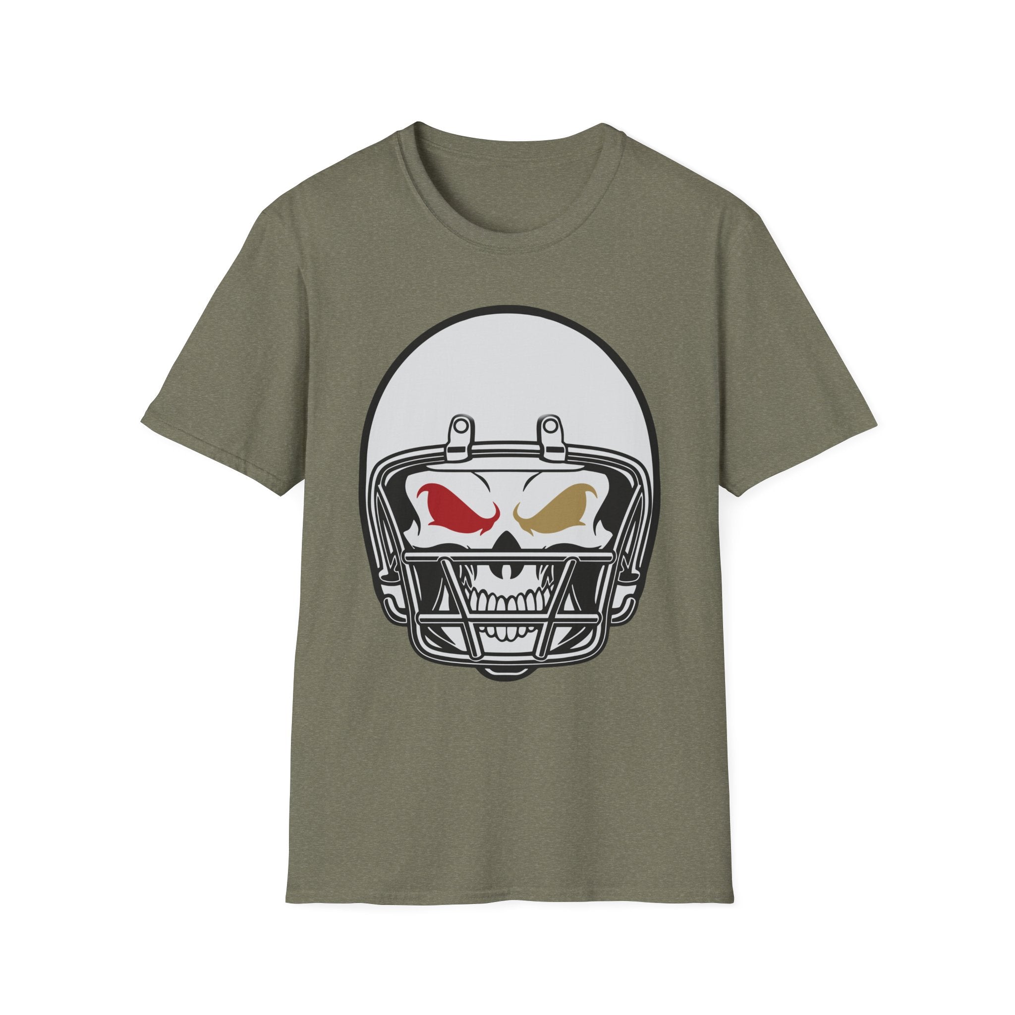 SF Football Skull Helmet T-Shirt - Unique Fan Apparel, Football Team Tee, Game Day Shirt, Sporty Top, Men's Women's Clothing