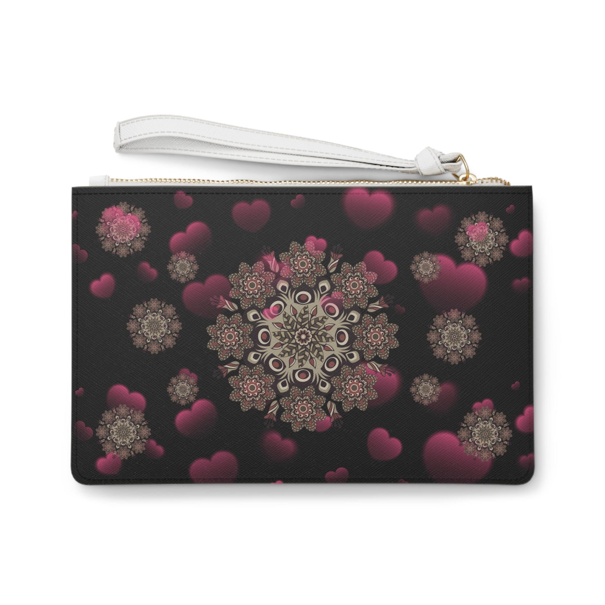 Black Heart Clutch Bag - Valentines Gift, Cute Design, Women Wallet Wristlet Clutch, Purses for Women Wristlet, Handbags Small Wallet Purses, Ladies Gifts