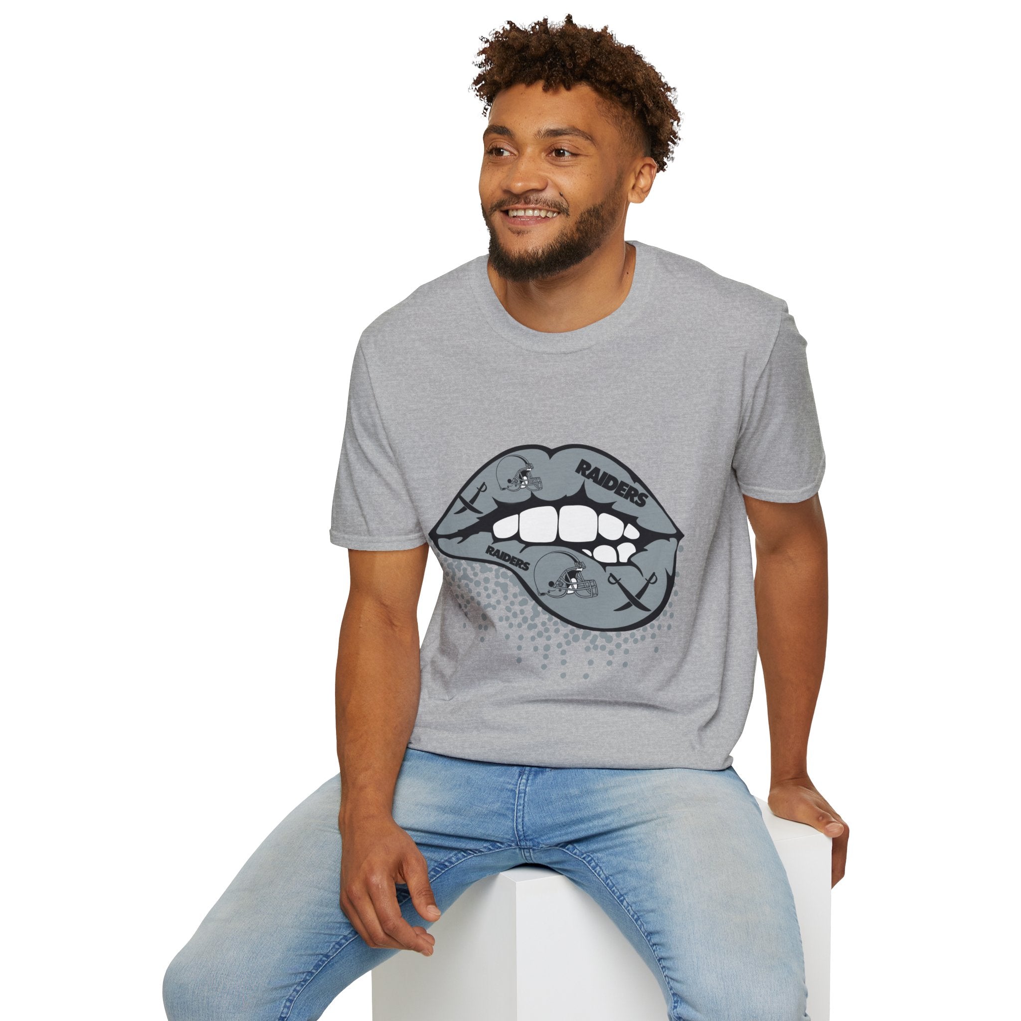 Lip Bite Raiders Unisex T-Shirt -Vintage Inspired Tee, Classic Shirt, Football Fan Shirt, Team Sports Top, Soft Cotton Jersey