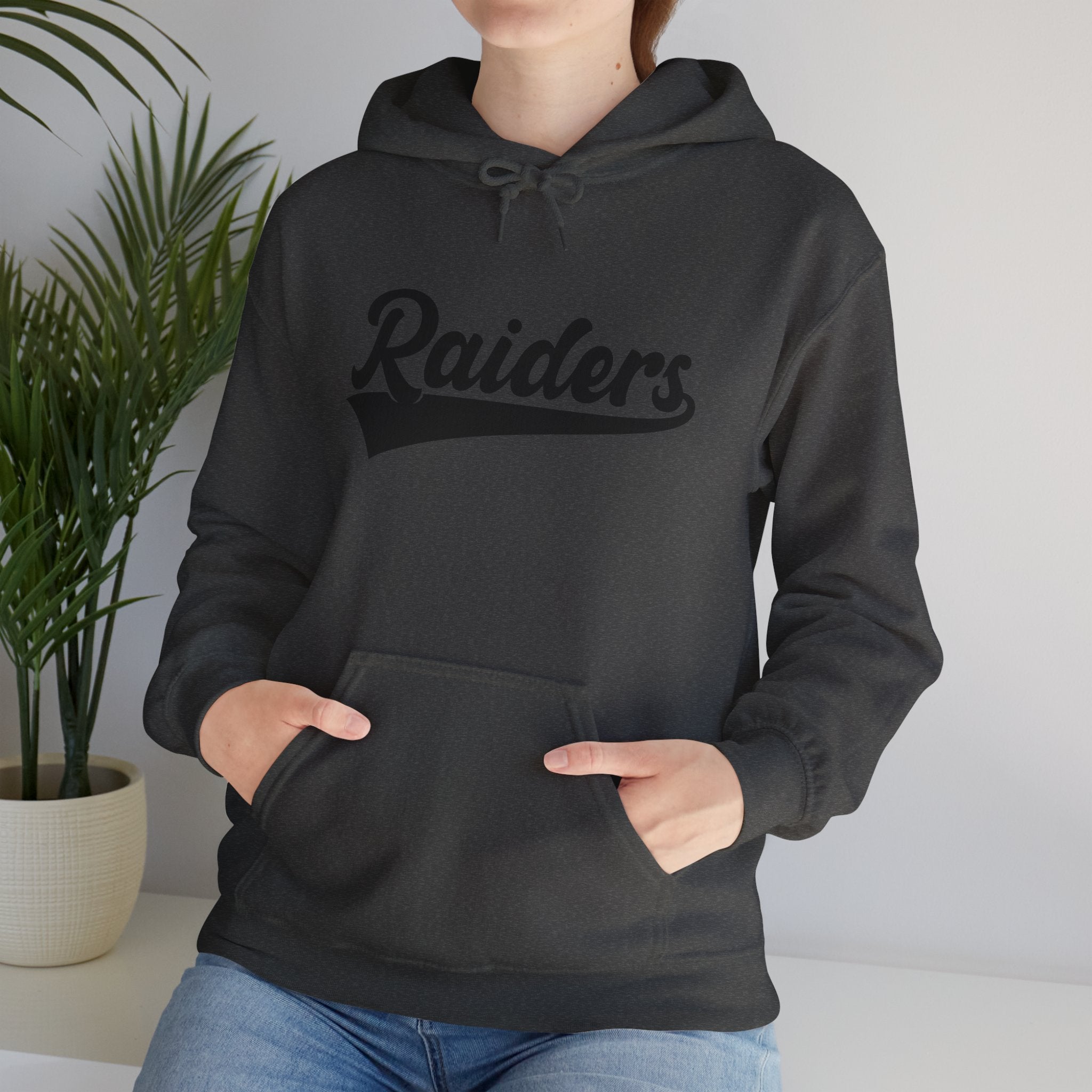 Pure Black Raiders Hoodie - Legendary Fanwear, Football Raiders Hoodie, Bold and Dominant, Ultimate Game-Day Gear, Football