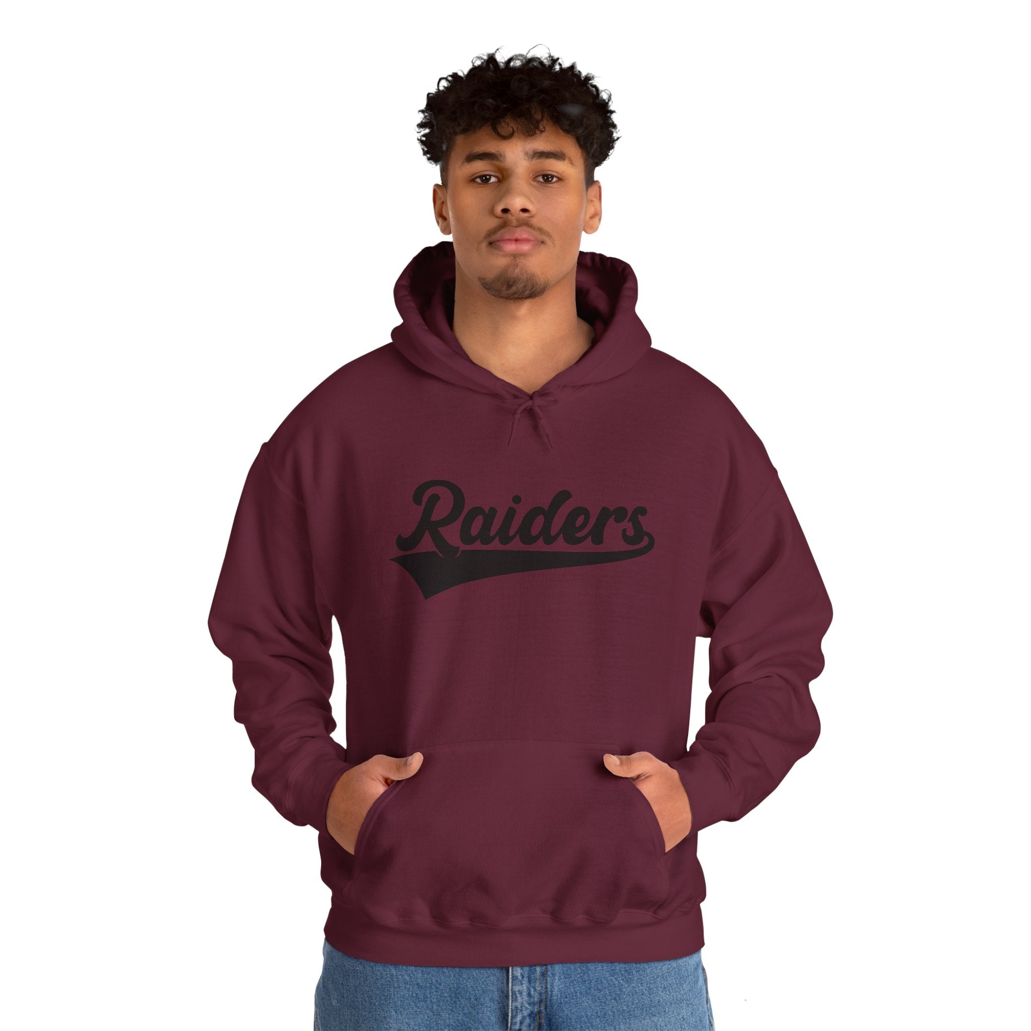 Pure Black Raiders Hoodie - Legendary Fanwear, Football Raiders Hoodie, Bold and Dominant, Ultimate Game-Day Gear, Football