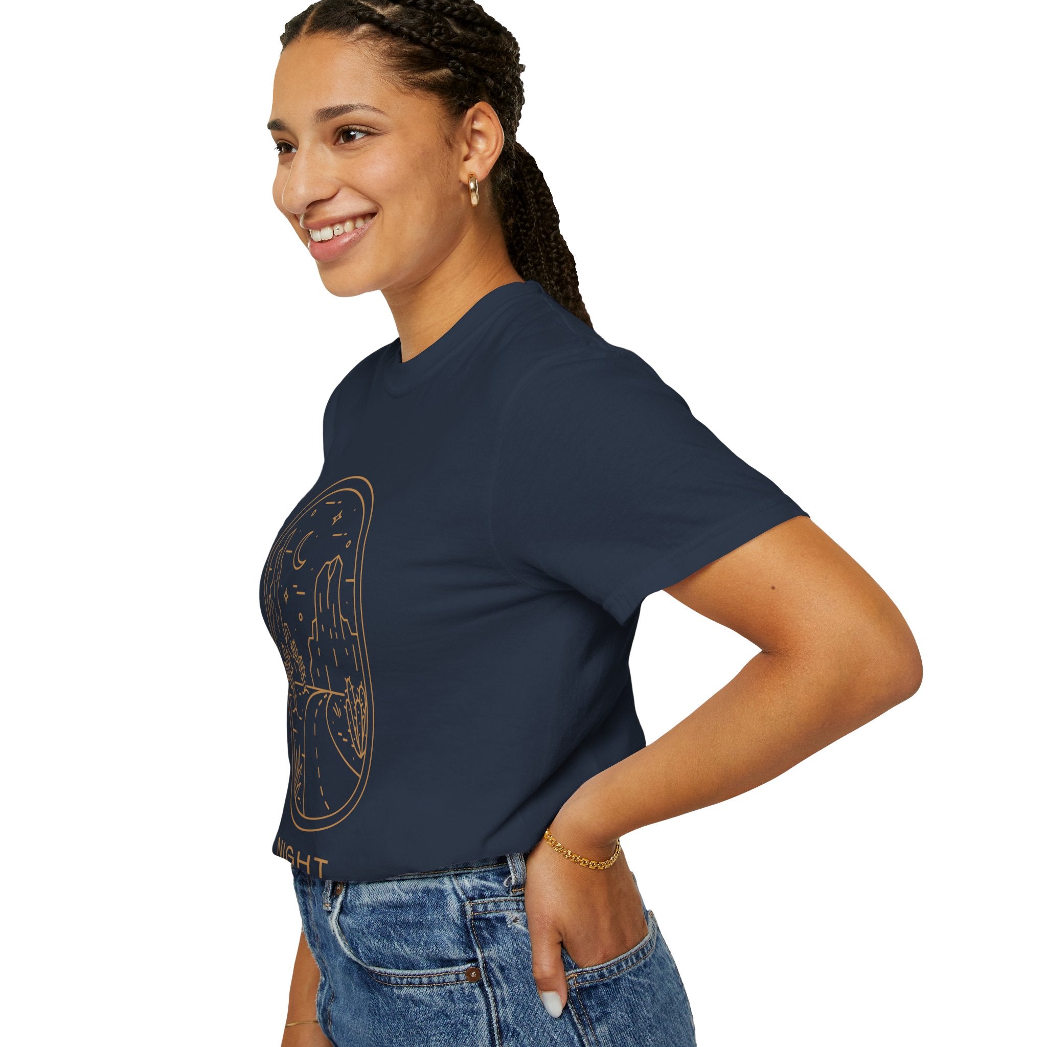 Night Journey, Graphic Design Unisex T-shirt, Casual Cotton Outwear, Gift for Him- Gift for Her, Stylish Tee, Cool Shirt, Trendy Apparel, Comfortable Top,