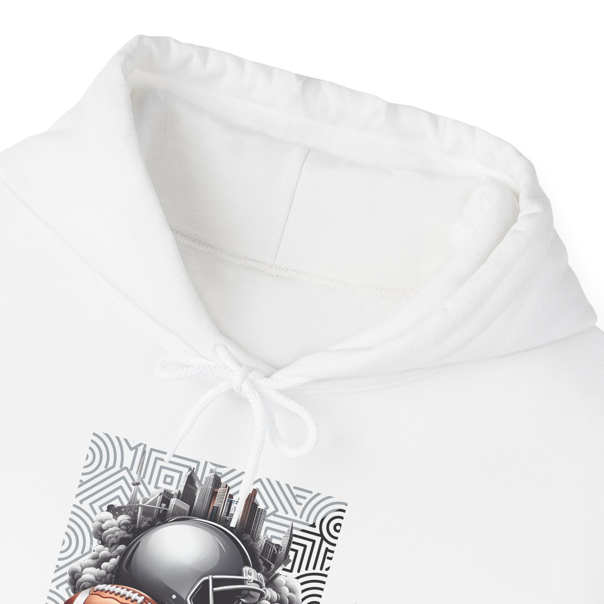 Gray Football and Helmet Shield Raiders Hoodie - Bold and Dominant, Ultimate Game-Day Gear, Raiders Football Hoodie Unisex