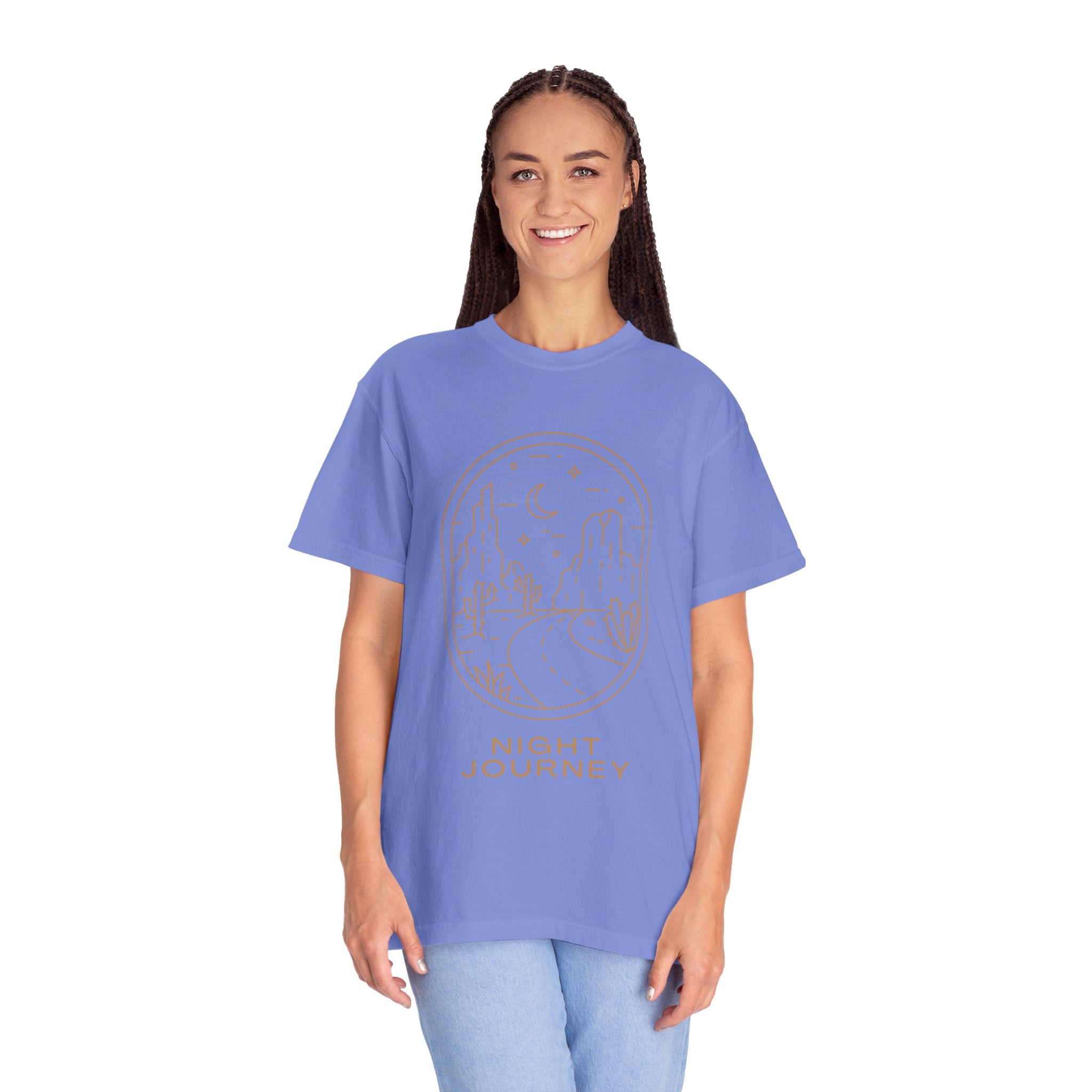 Night Journey, Graphic Design Unisex T-shirt, Casual Cotton Outwear, Gift for Him- Gift for Her, Stylish Tee, Cool Shirt, Trendy Apparel, Comfortable Top,