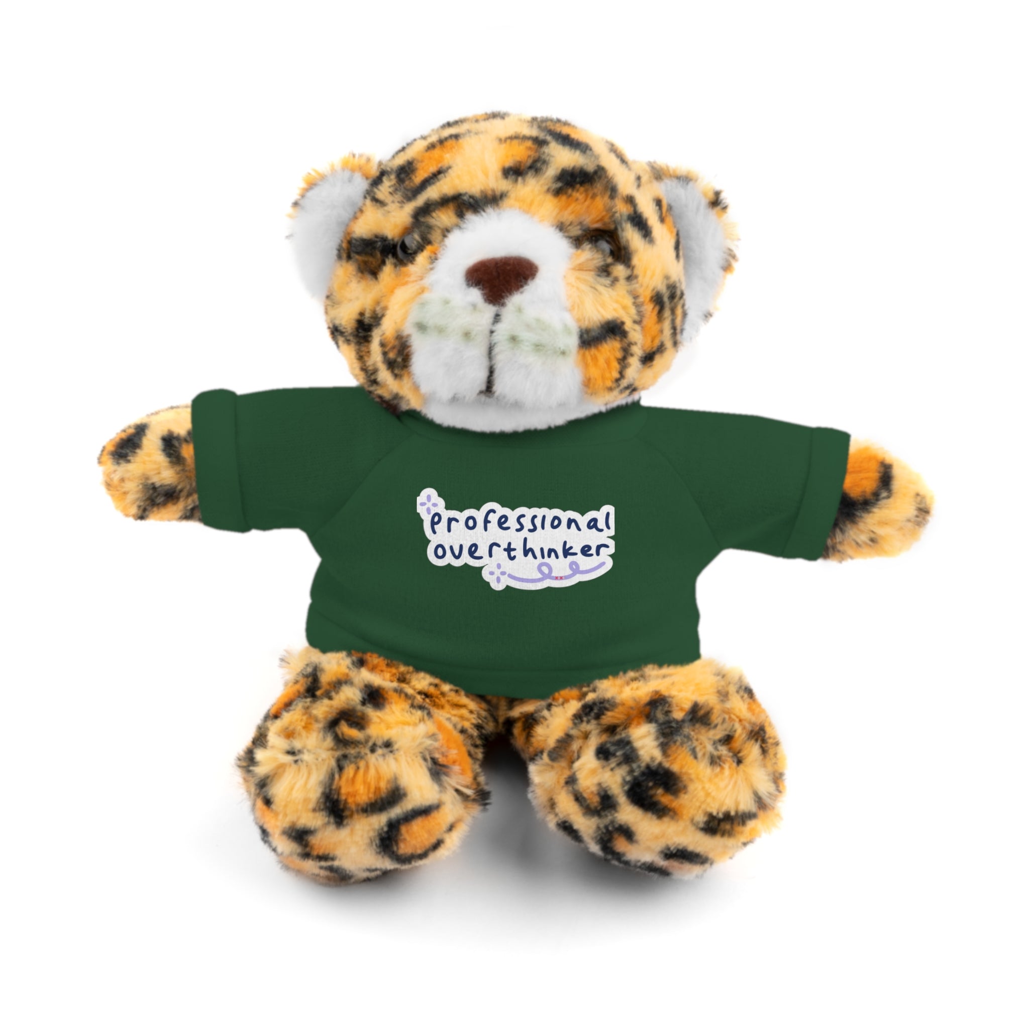 Bunny Plushy, Funny Professional Overthinker, Stuffed Animals Shirt Printed, Suitable for Soft Valentine's Day Gift