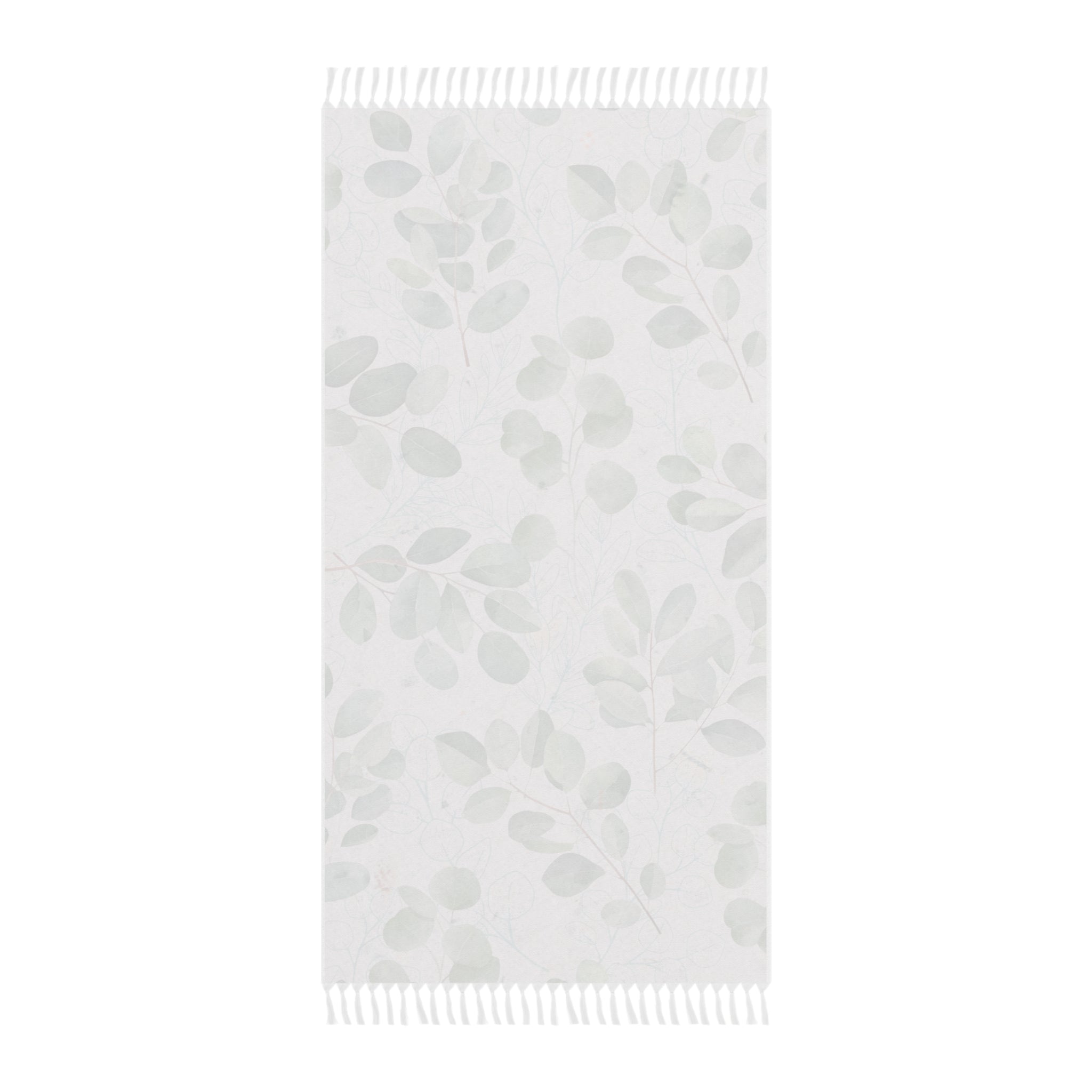 Vintage Green Eucalyptus Leaves Pattern Boho Beach Cloth, Stylish Gift for Her, Trendy Sarong, Summer Wrap, Beach Cover-Up, Bohemian Scarf