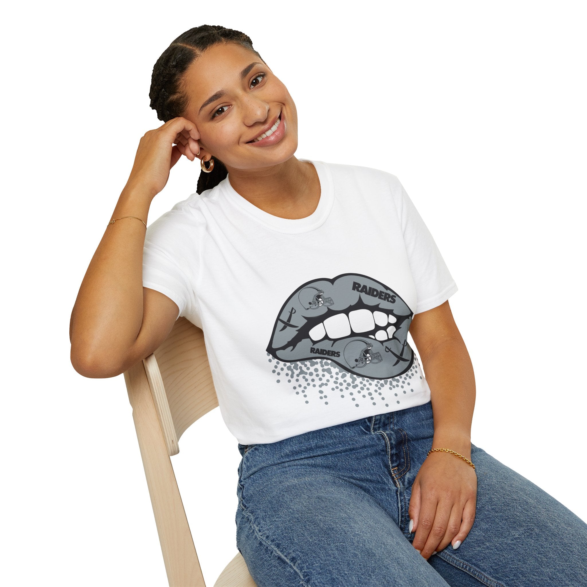 Lip Bite Raiders Unisex T-Shirt -Vintage Inspired Tee, Classic Shirt, Football Fan Shirt, Team Sports Top, Soft Cotton Jersey