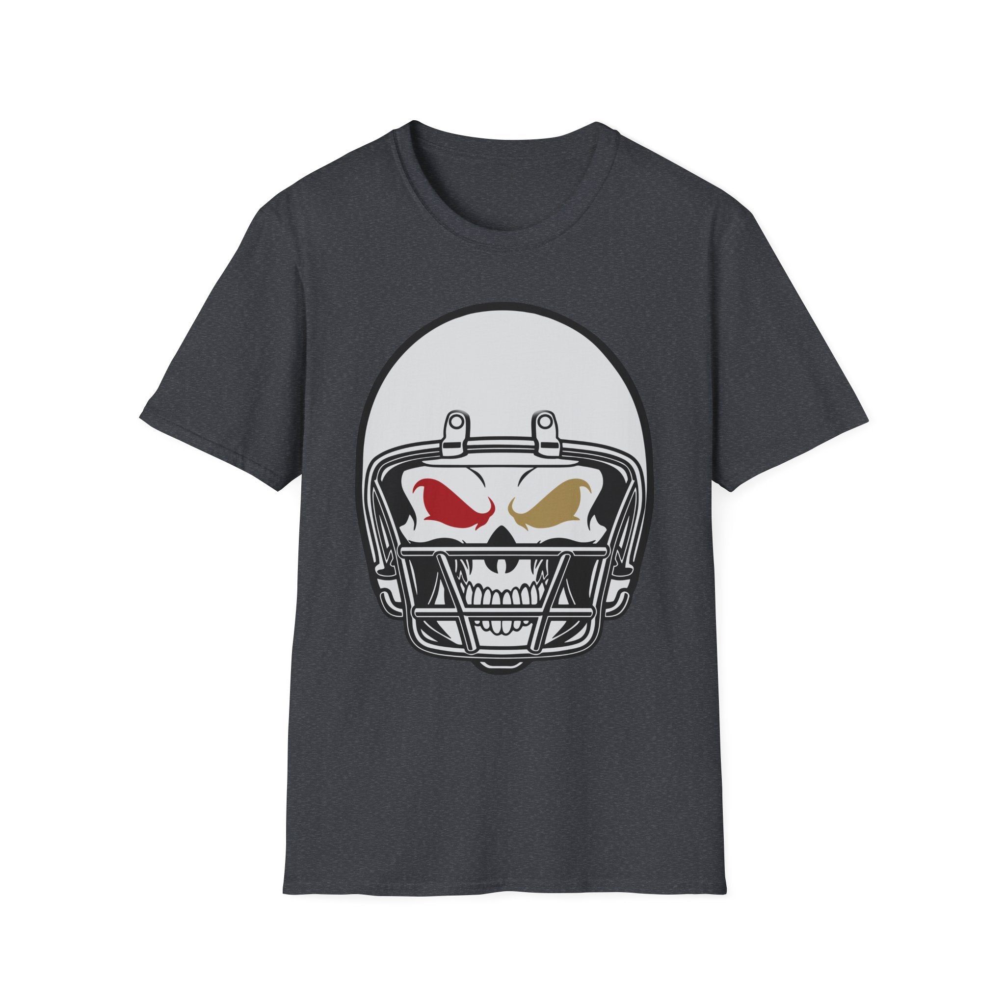 SF Football Skull Helmet T-Shirt - Unique Fan Apparel, Football Team Tee, Game Day Shirt, Sporty Top, Men's Women's Clothing