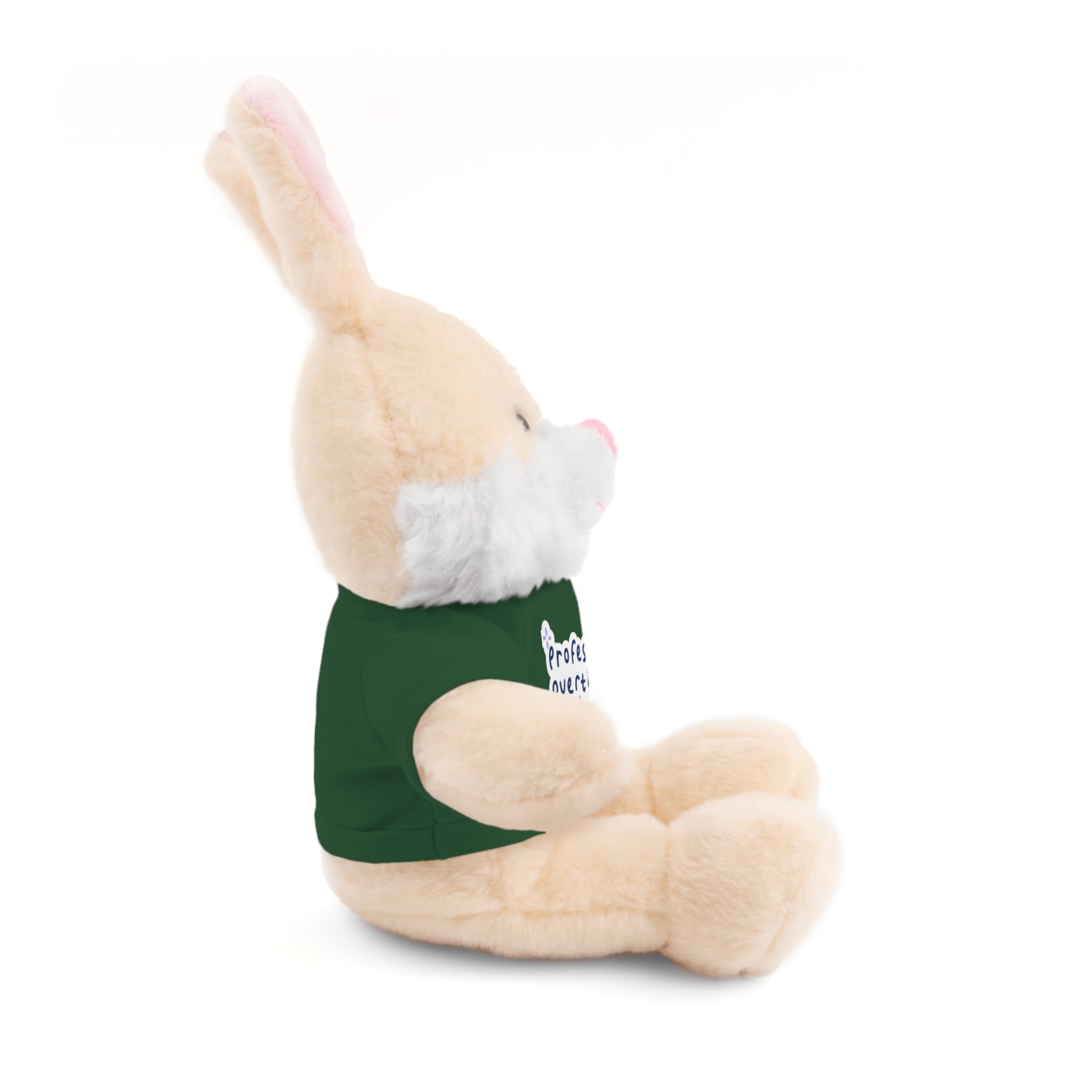 Bunny Plushy, Funny Professional Overthinker, Stuffed Animals Shirt Printed, Suitable for Soft Valentine's Day Gift