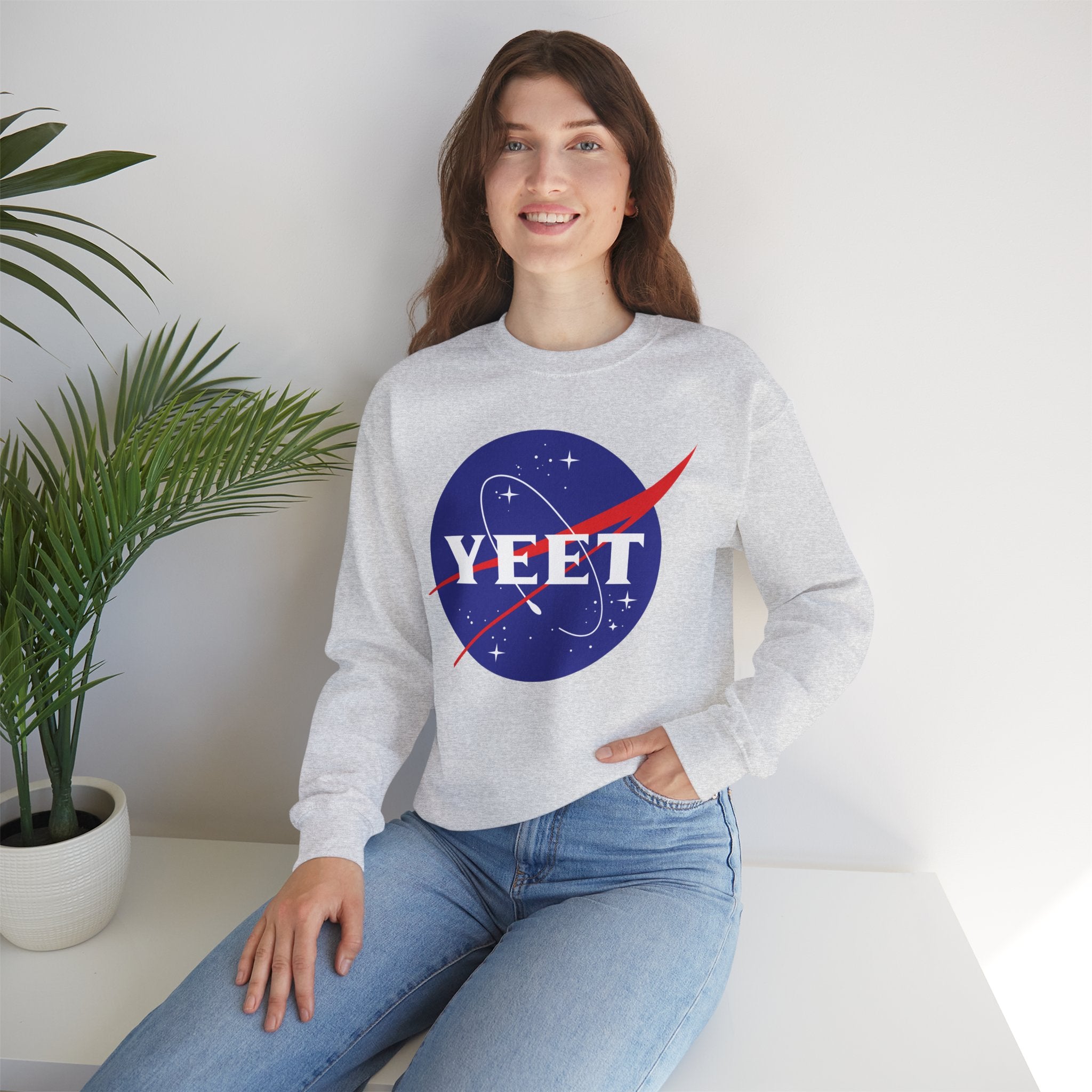 Yeet Nasa Sweatshirt Design, Sports Sweatshirt, Wrestling Fan Unisex Sweatshirt - Gift for Him or Her, Casual Outwear, Heavy Blend Crewneck Sweatshirt