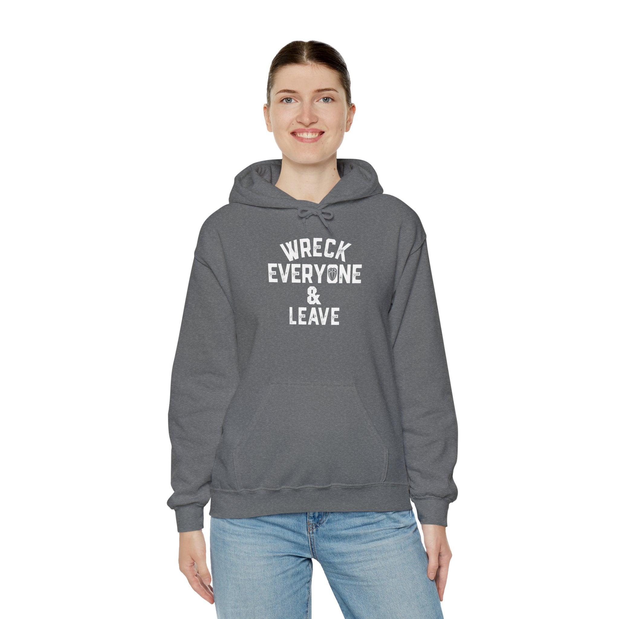 Wreck Everyone and Leave Royal Reigns Hoodies, Pro Wrestling Apparel, Heavy Blend Hoodie, Sports Fan Gift, Graphic Pullover
