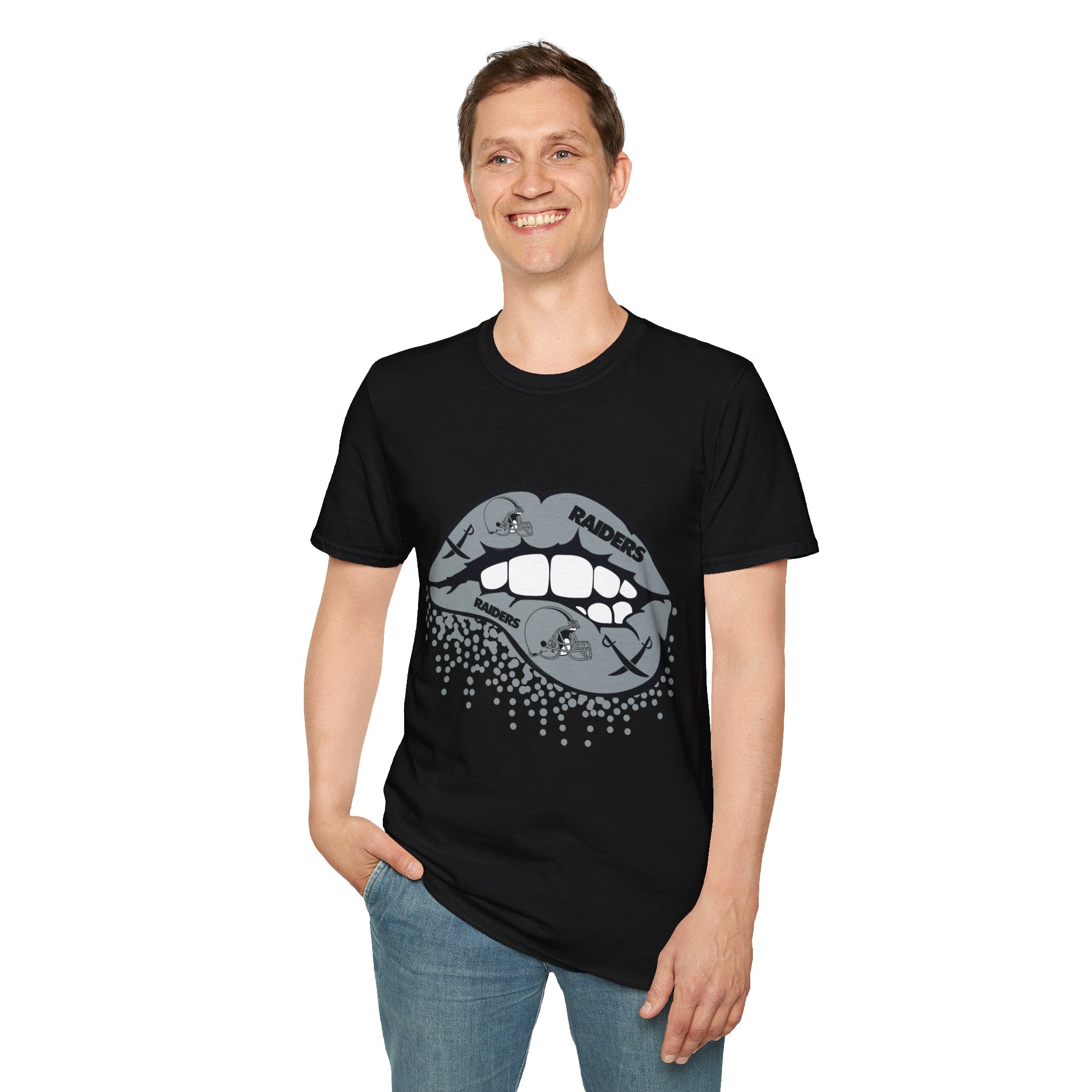 Lip Bite Raiders Unisex T-Shirt -Vintage Inspired Tee, Classic Shirt, Football Fan Shirt, Team Sports Top, Soft Cotton Jersey